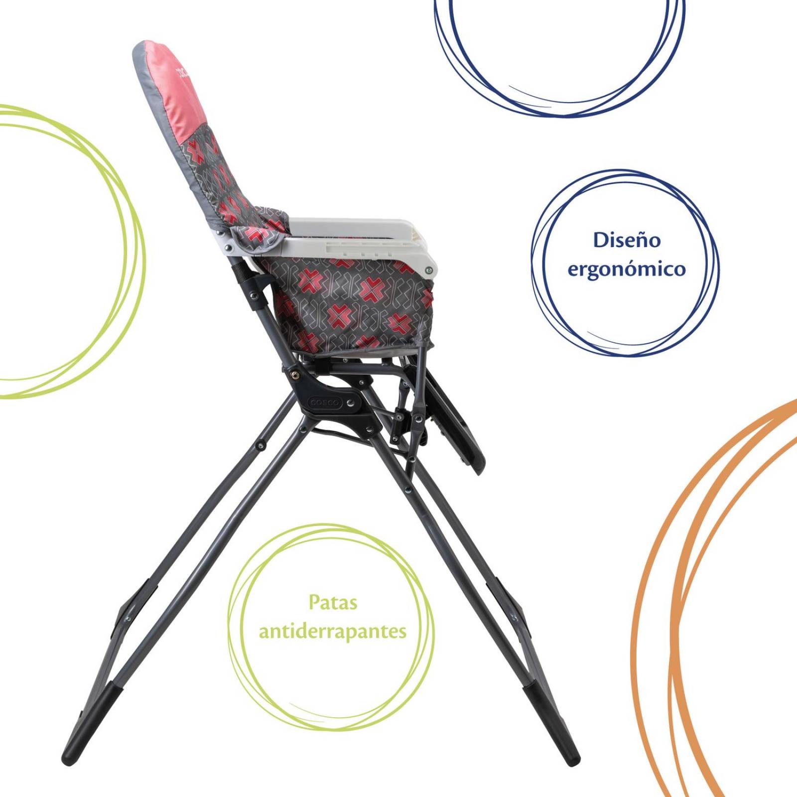 Silla Alta Periquera Cosco Simple Fold - Stencil