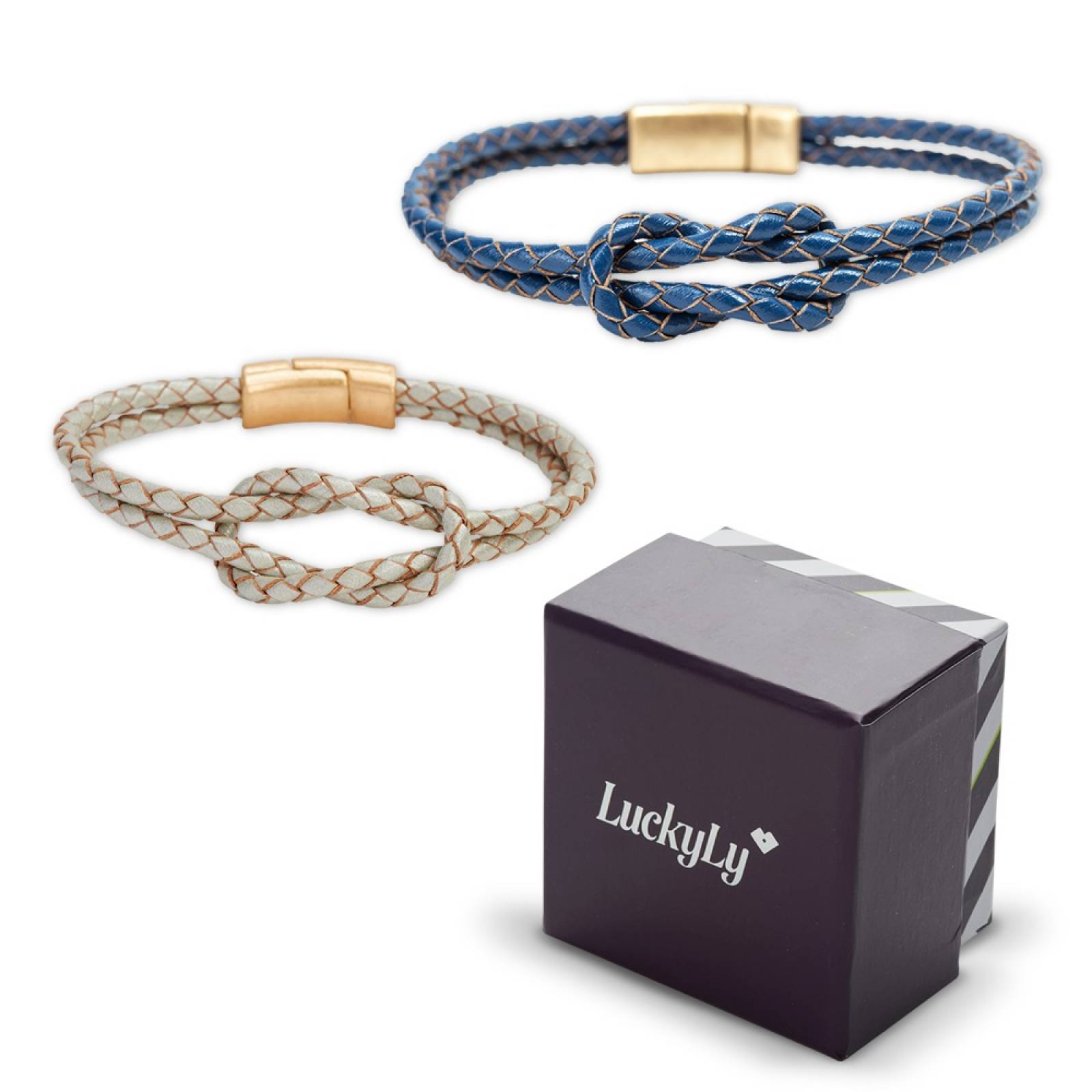 LuckyLy Pulsera Ellie Pareja Azul Plata
