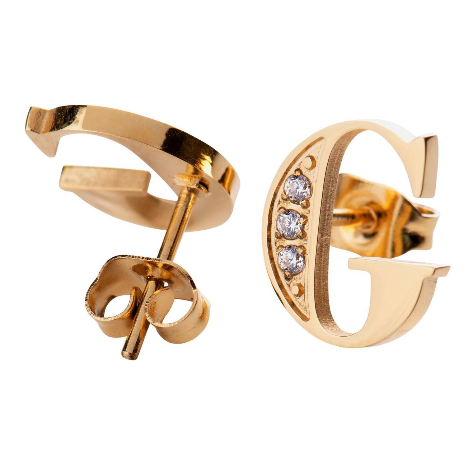 Luckyly Juego Joyería Mujer, Collar y Aretes Inicial Letras, Acero Inoxidable con Baño de Oro Oro G UNITALLA Letra G