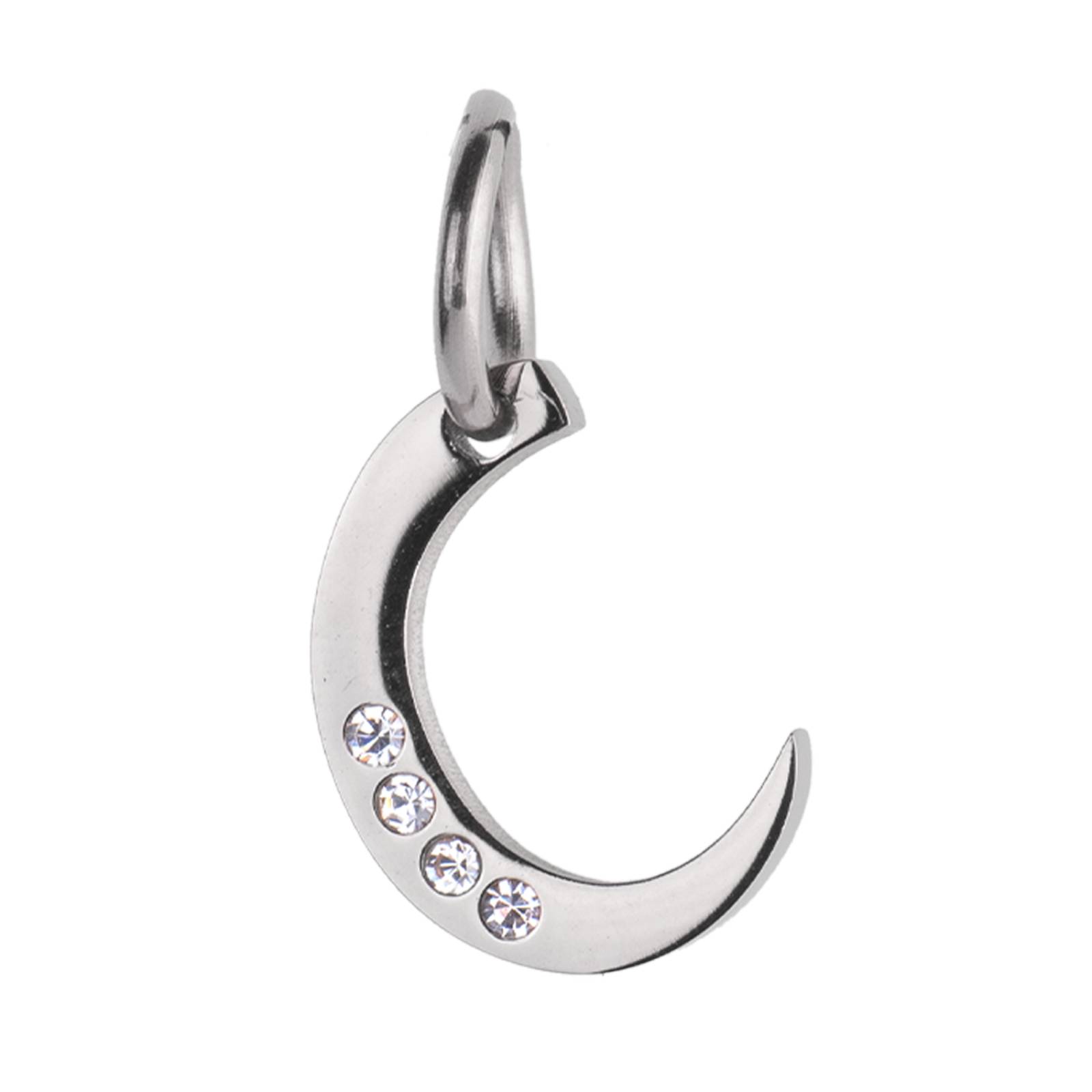 LuckyLy Charms para Pulseras de Mujer, Dije de Inicial Letra, Acero Inoxidable Color Plata y Zirconia Cúbica, Letra C