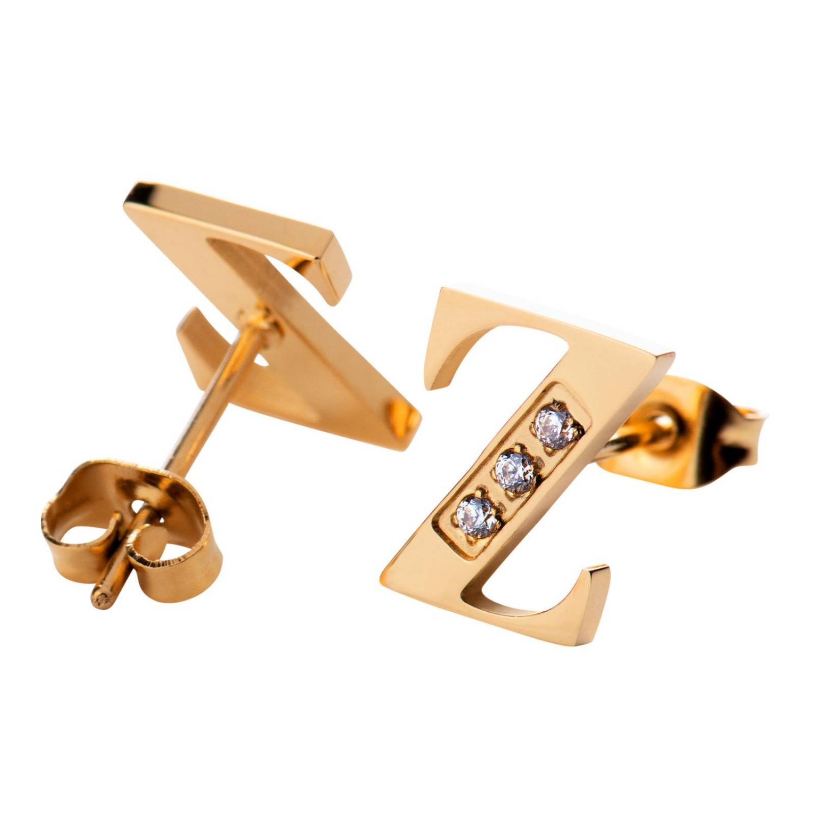 Luckyly Juego Joyería Mujer, Collar y Aretes Inicial Letras, Acero Inoxidable con Baño de Oro Oro Z UNITALLA Letra Z