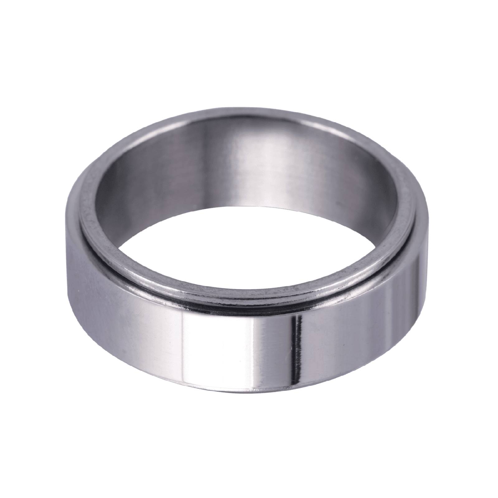 LUCKMAN Anillos Hombre Giratorios, Anillo Anti Ansiedad de Acero Inoxidable Color Plata, Talla 9 - Plata Brillante 9