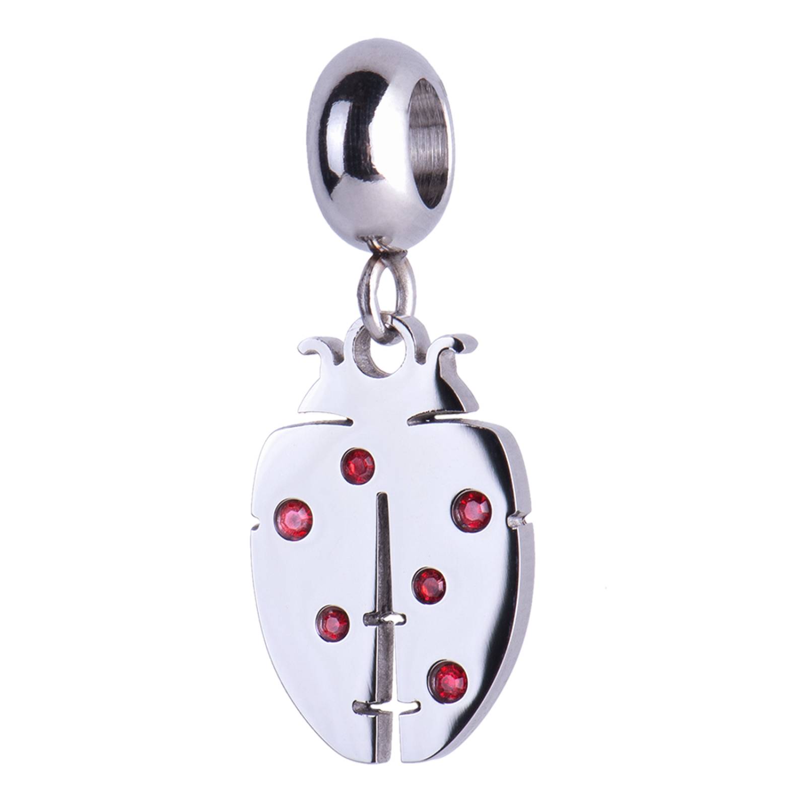 LuckyLy Charms para Pulseras de Mujer, Dije de Catarina de Buena Suerte, Acero Inoxidable Catarina - Plata UNITALLA