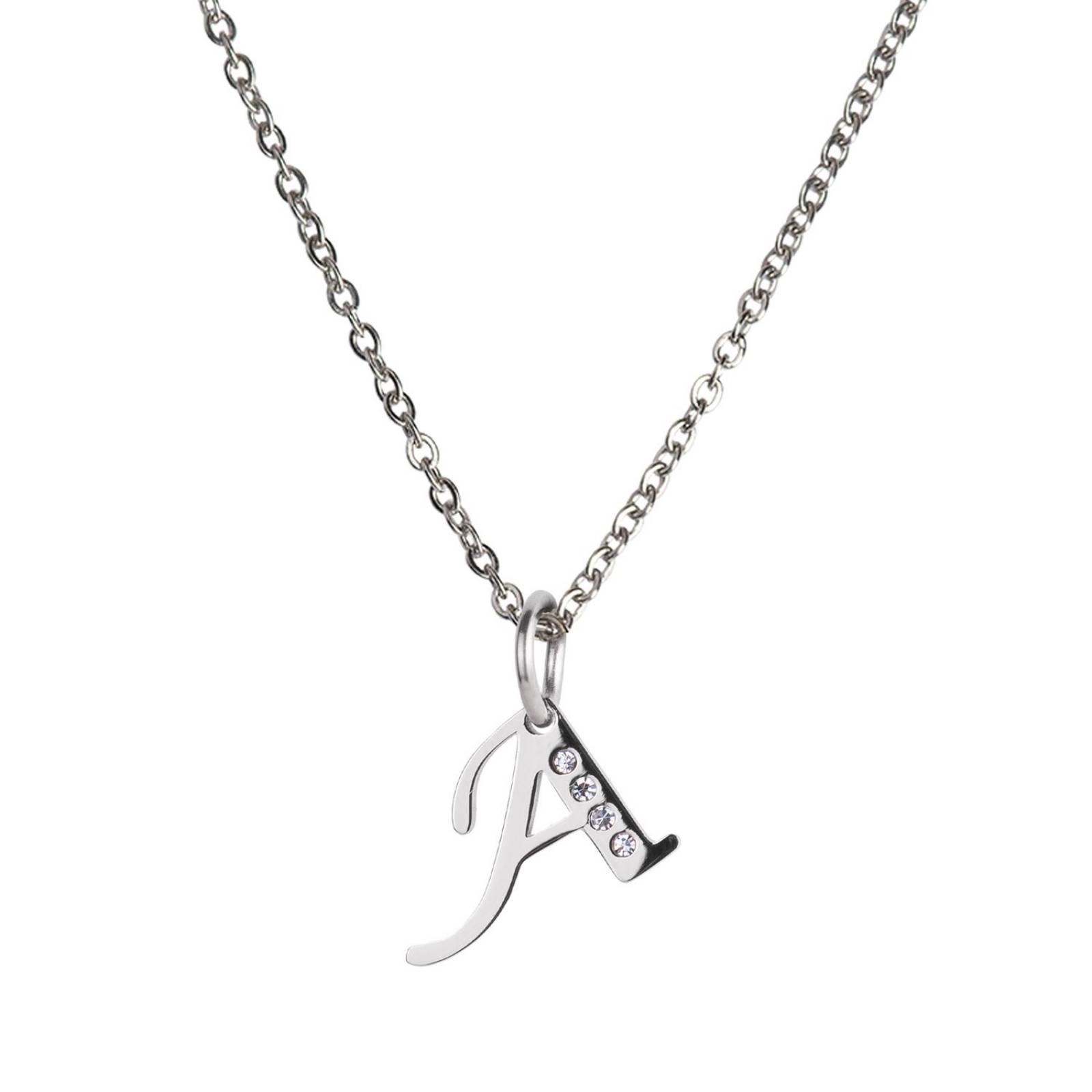 LuckyLy Charms para Pulseras de Mujer, Dije de Inicial Letra, Acero Inoxidable Color Plata y Zirconia Cúbica, Letra V