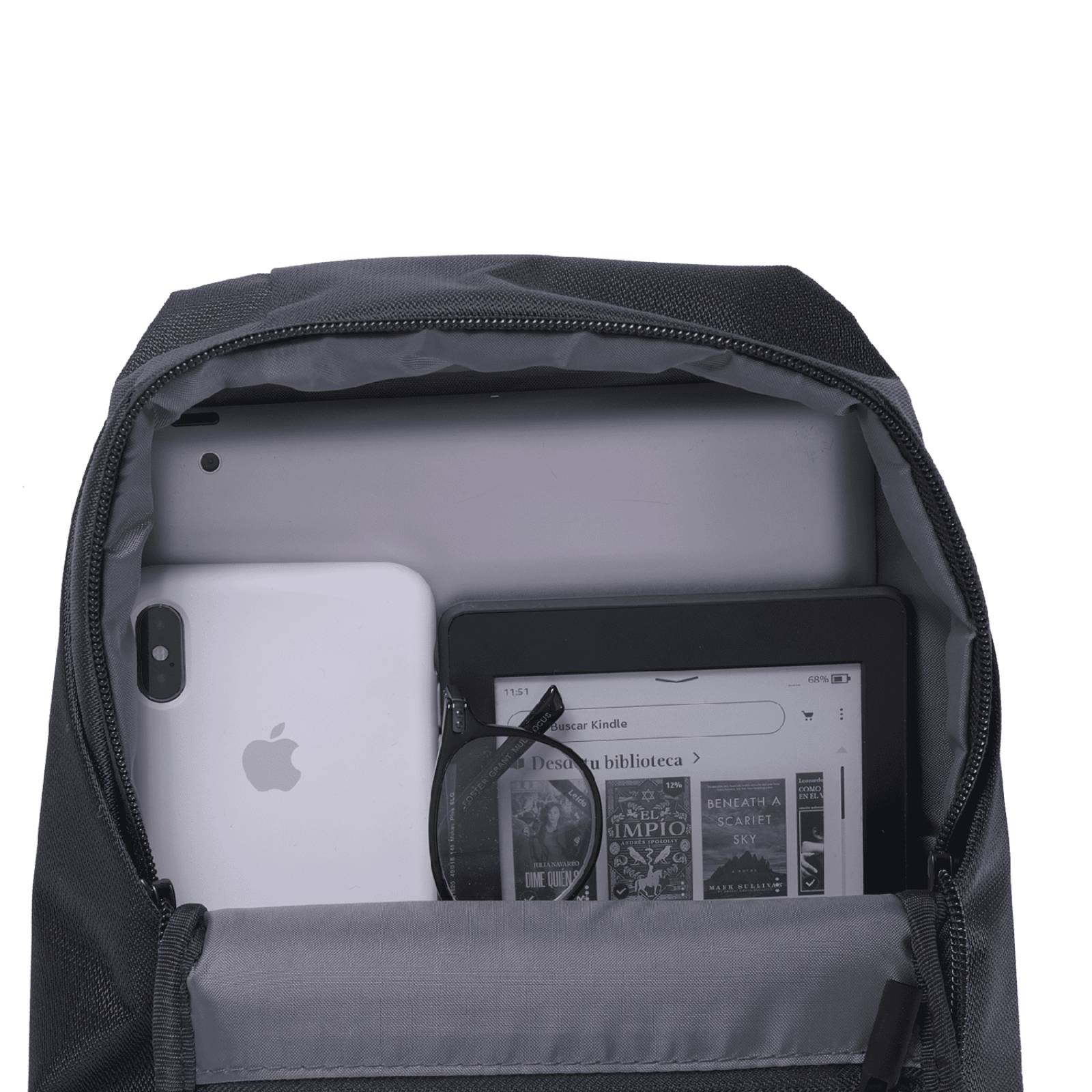 LUCKMAN Mochila Hombre Cruzada Antirrobo tipo Crossbody, Pechera Táctica y Mariconera, Enzo, Negro 