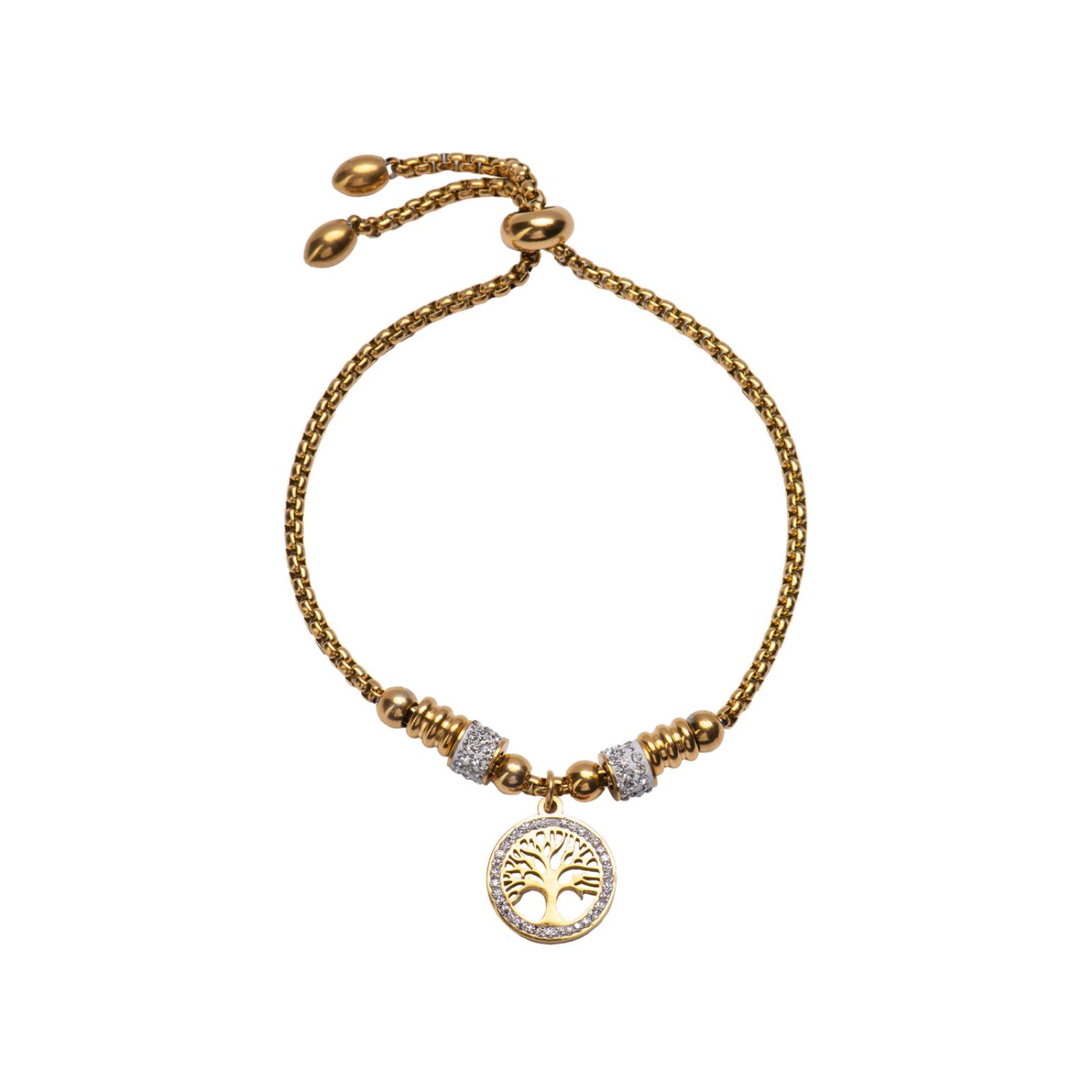LuckyLy Pulsera para Mujer con Dije de Árbol de la Vida, Acero Inoxidable con Baño de Oro Rosa 18k, Modelo Pía UNITALLA