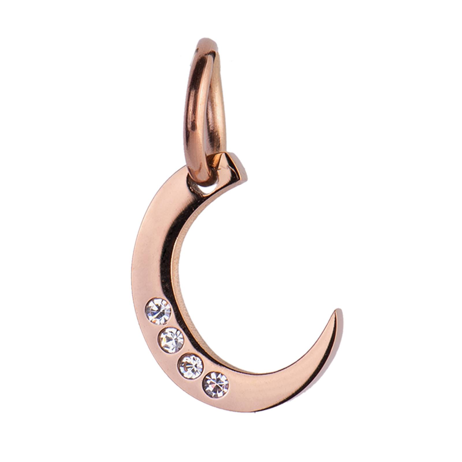 LuckyLy Charms para Pulseras de Mujer, Dije de Inicial Letra, Acero Inoxidable con Baño de Oro Rosa 18k, Letra A Letra C