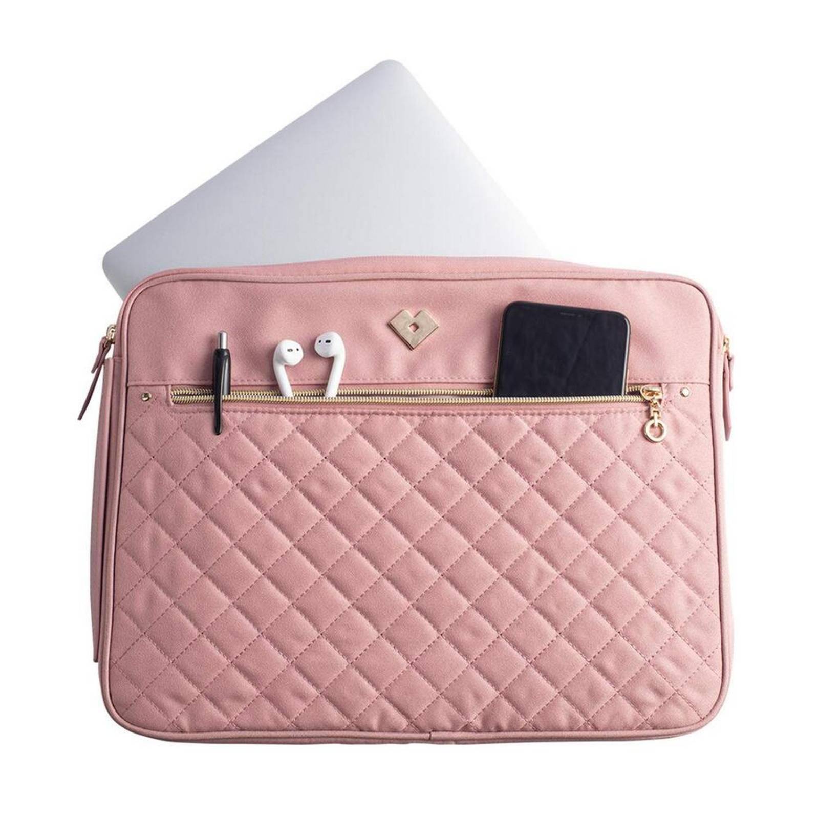 LuckyLy Funda para Laptop 13 a 14 Pulgadas Mujer, Protector y Resistente, Compartimentos Acolchados, Color Negro