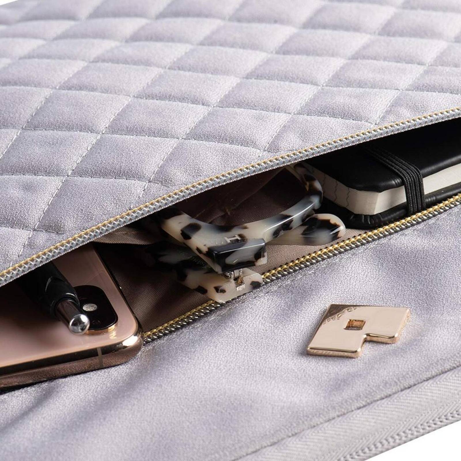 LuckyLy Funda para Laptop 13 a 14 Pulgadas Mujer, Protector y Resistente, Compartimentos Acolchados, Color Negro