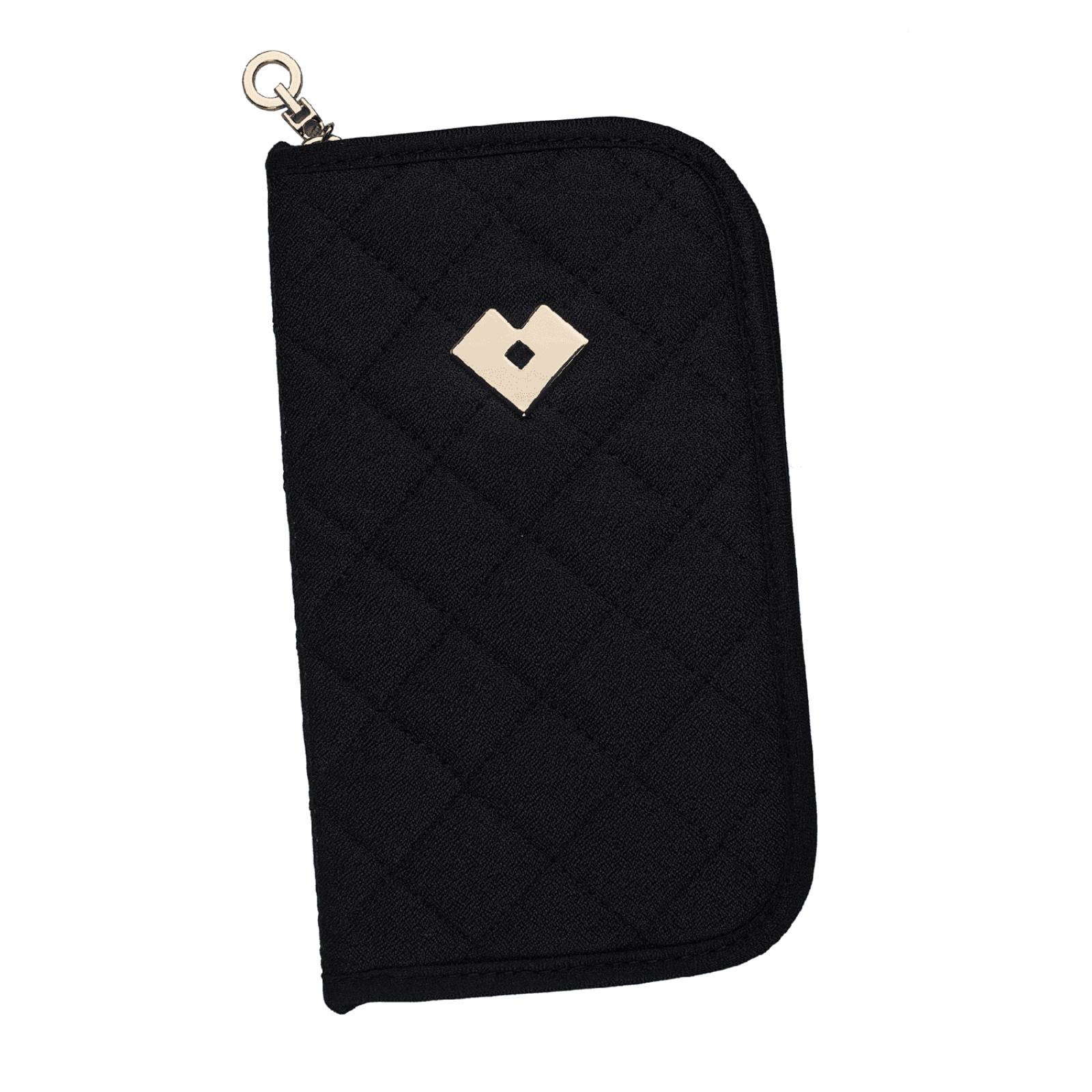 Set Cartera Nicky Negro con Collar Peace Oro 