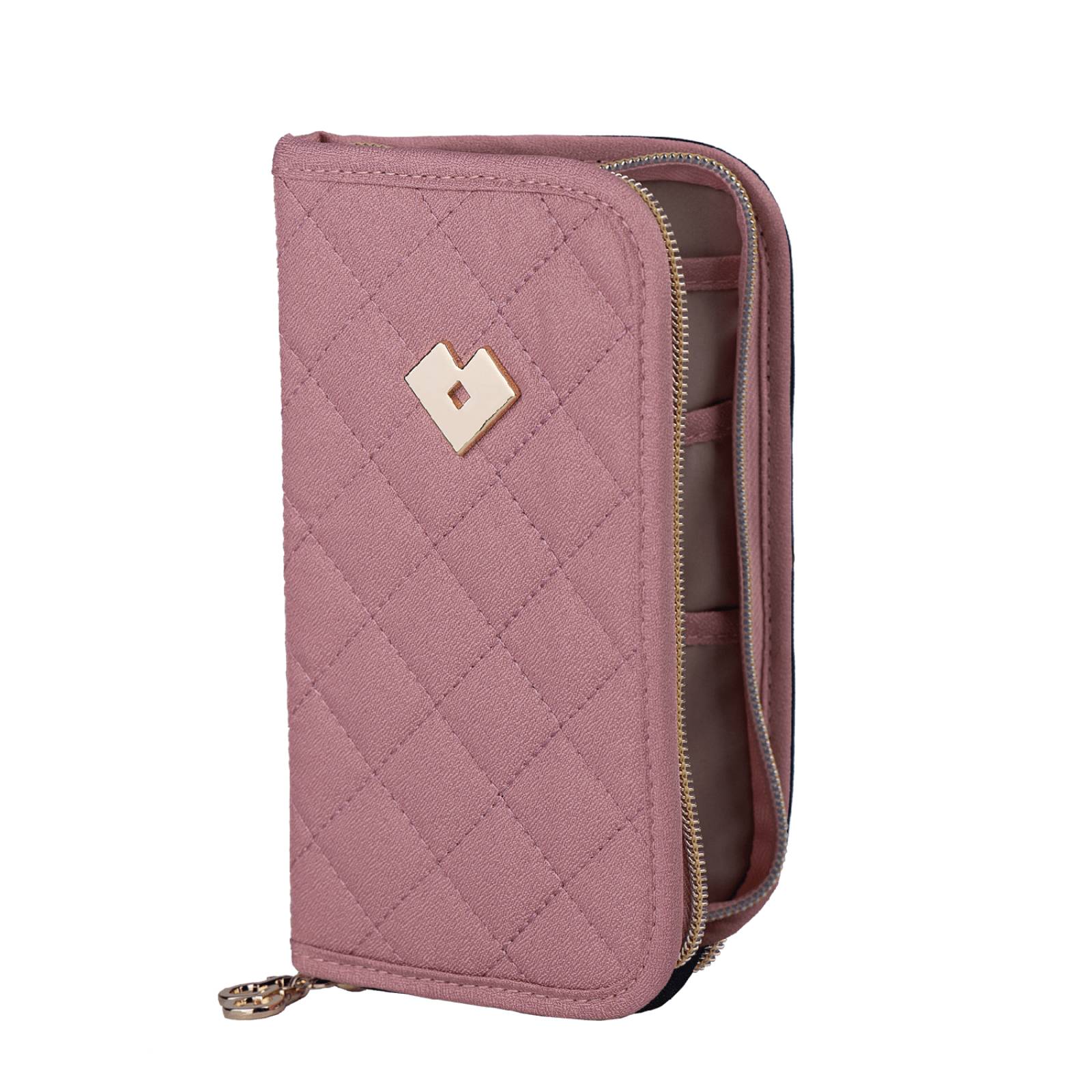 Set Cartera Nicky Negro con Collar Peace Oro 