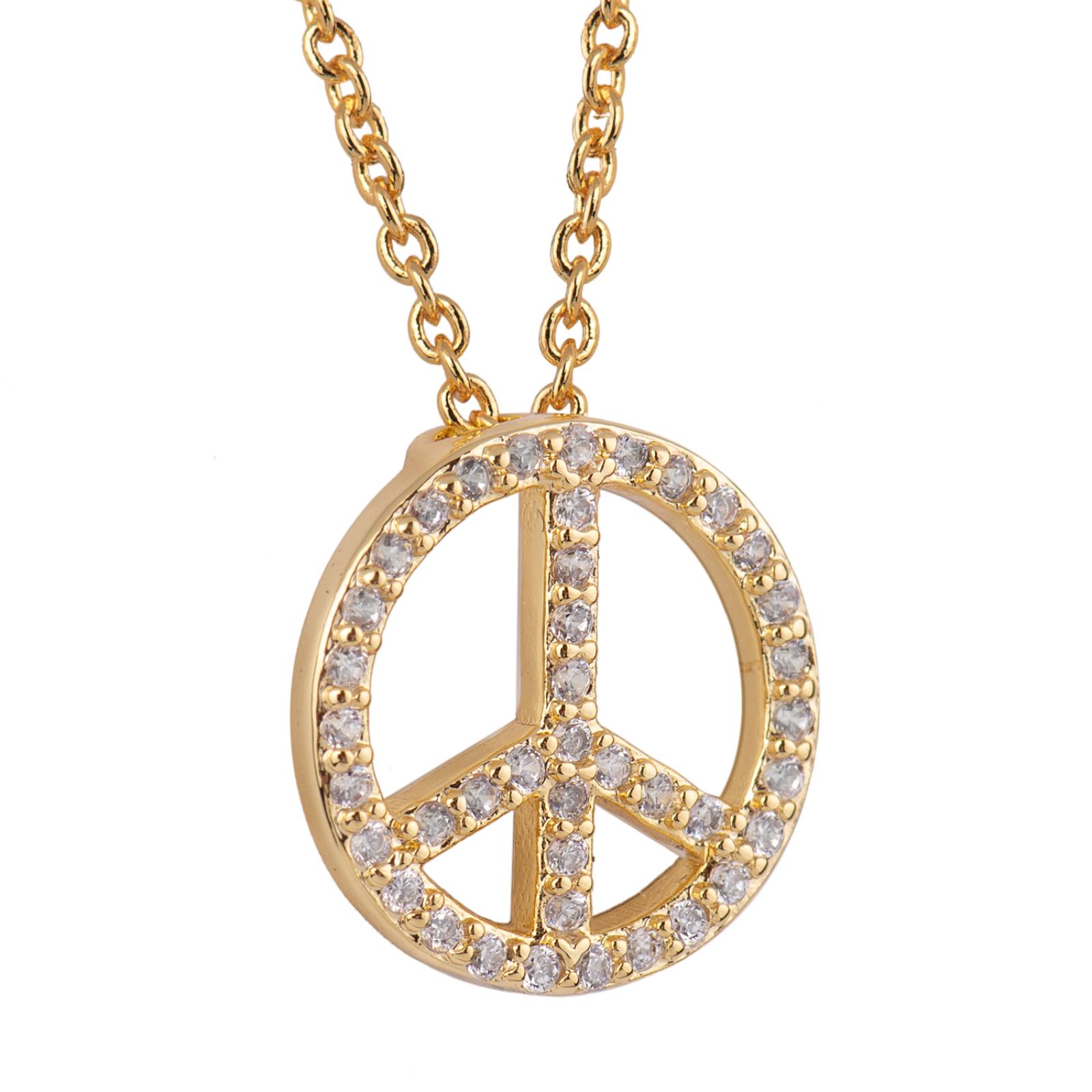 Set Cartera Nicky Negro con Collar Peace Oro 