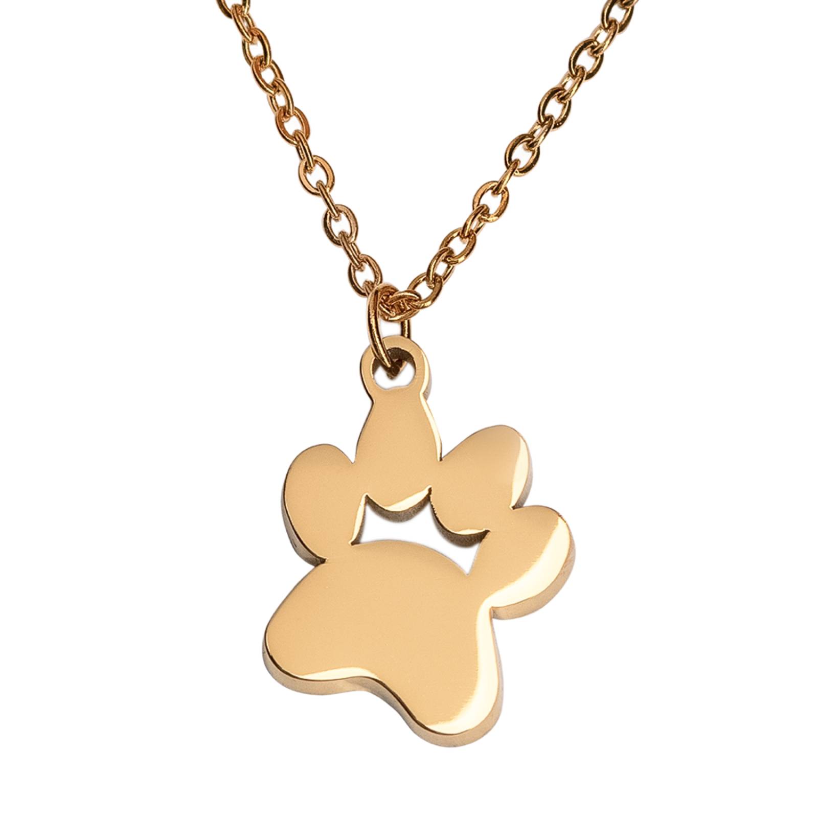 LuckyLy Collar para Mujer con Dije de Huella de Perro, Cadena de Acero Inoxidable con Baño de Oro 18k, Modelo UNITALLA