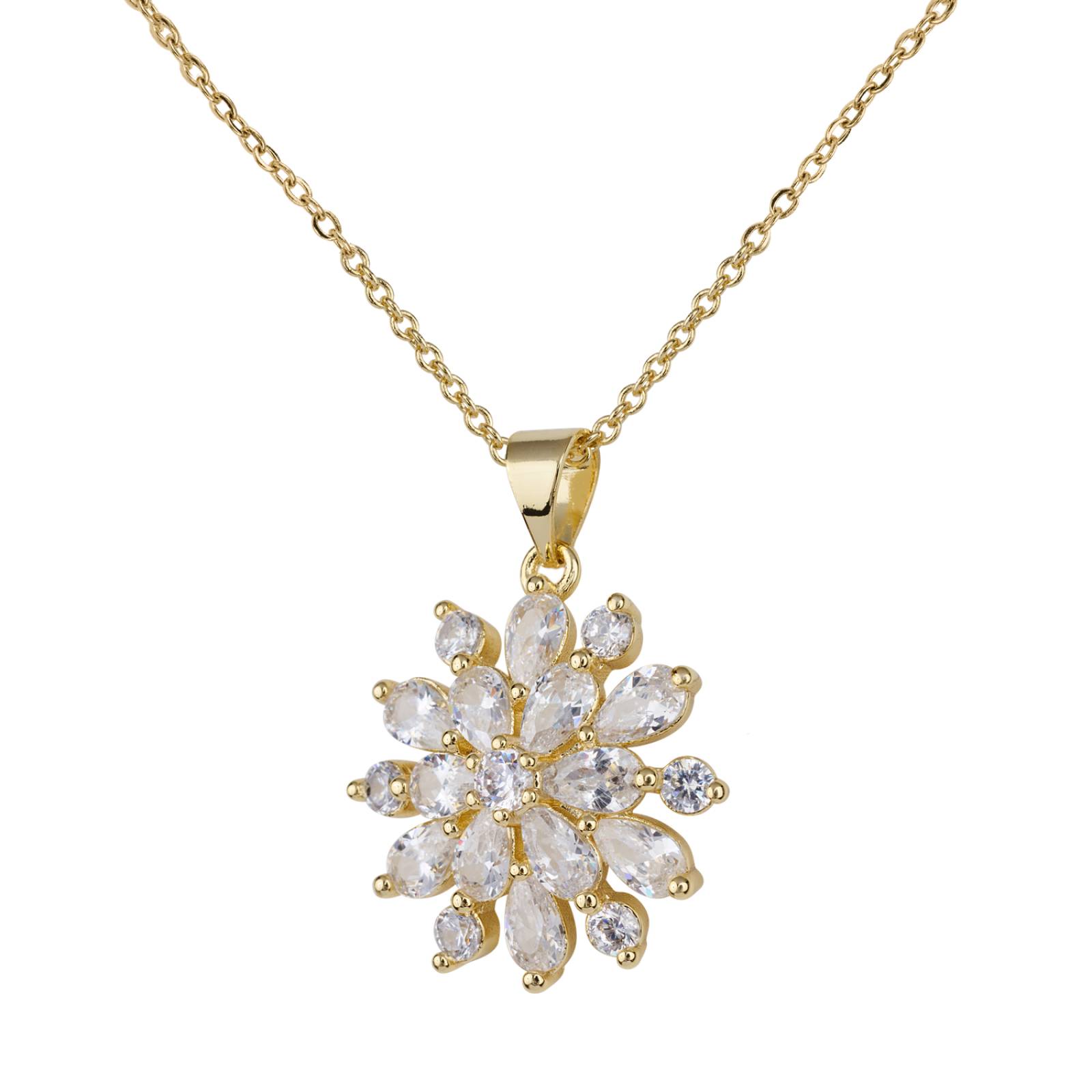 LuckyLy Set de Joyería para Mujer de Oro 14k con Zirconia Cúbica, Juego de Collar y Aretes Mujer, Modelo Gia 