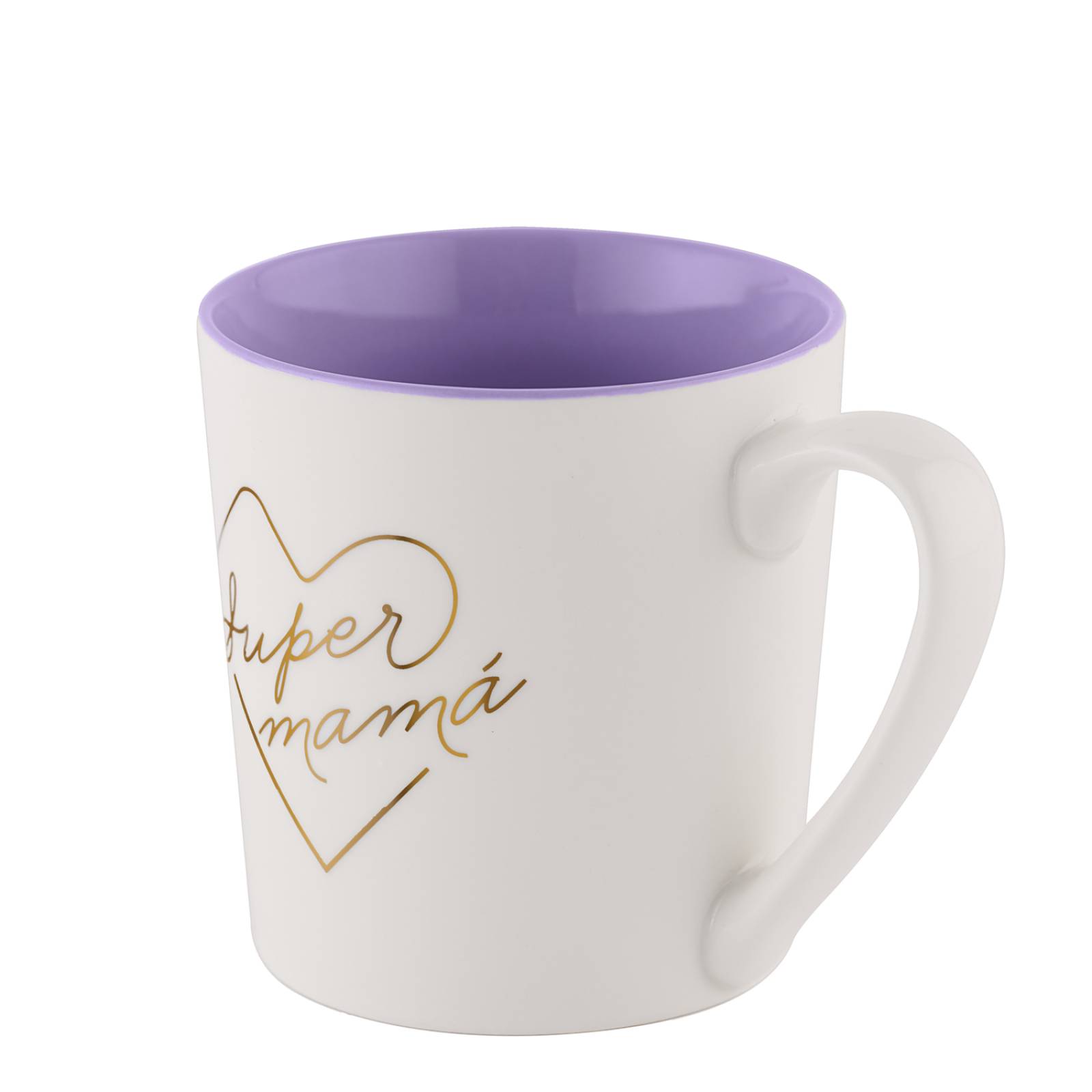 LuckyLy Tazas para Café Divertidas para Mamá de 500ml, Grandes y Originales, Modelo Mom, Super Blanco Supermamá