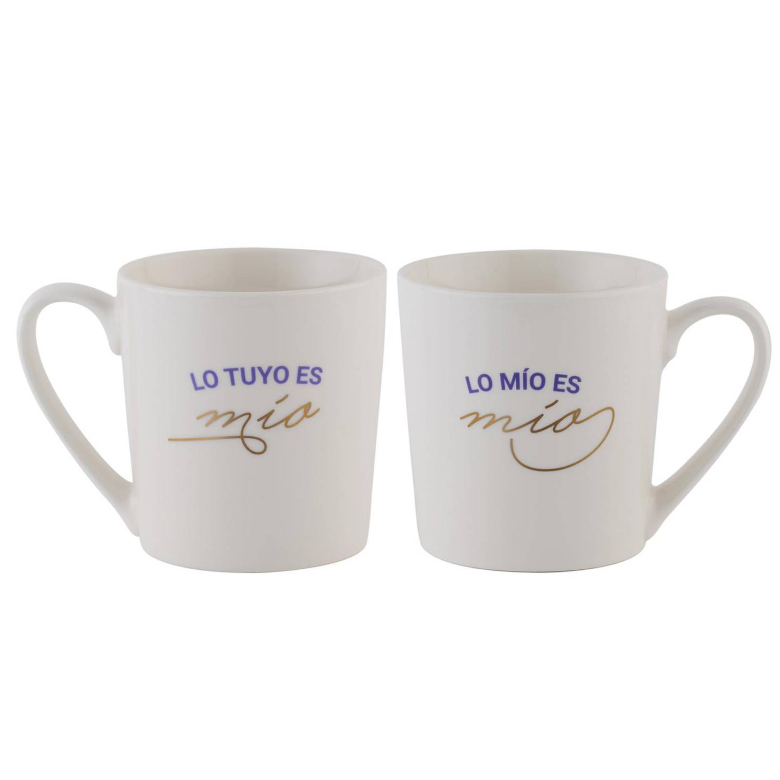 LuckyLy Tazas para Café de Parejas con Frases Divertidas de 500ml, Tazas Térmicas Grandes y Blanco Lo Mío es Mío