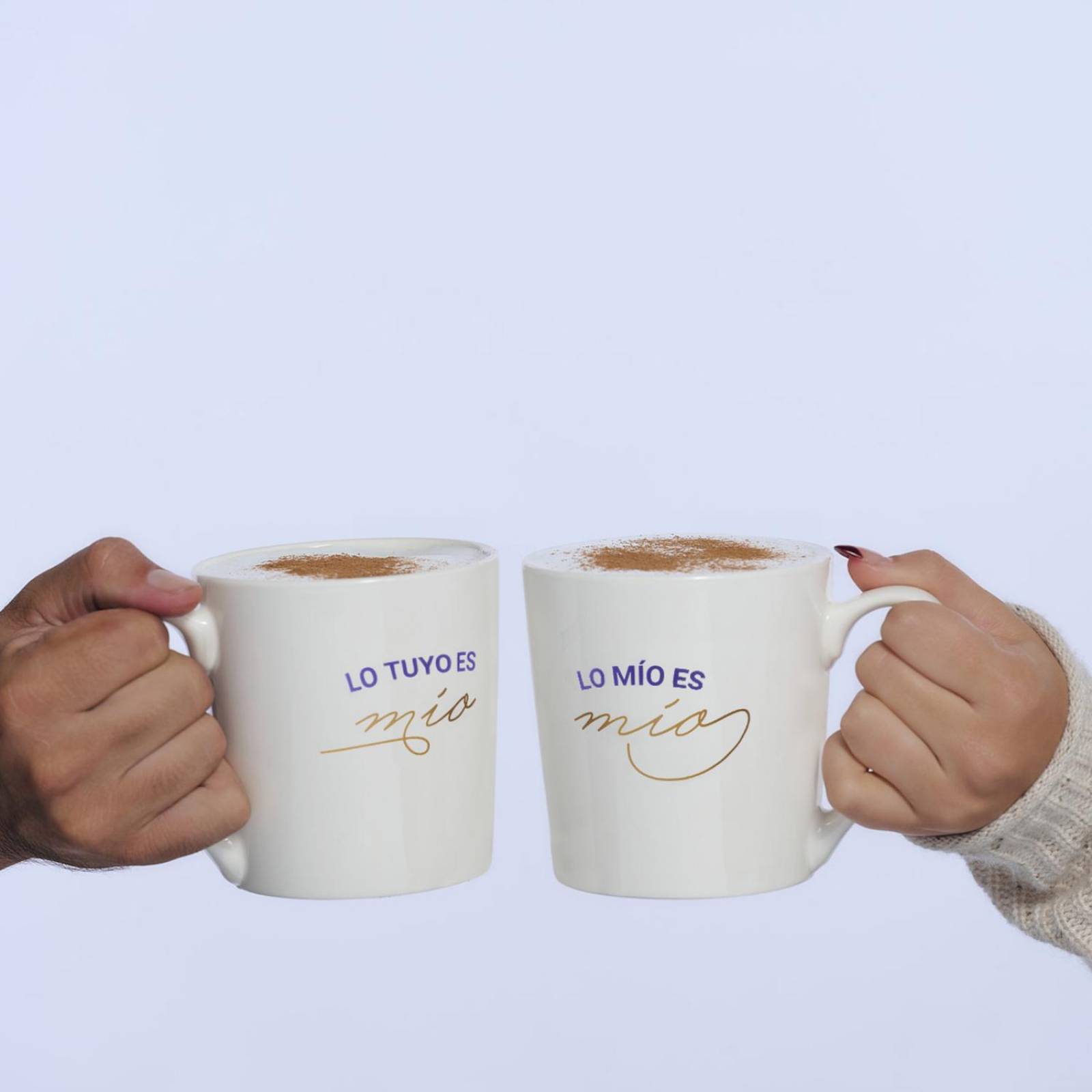 LuckyLy Tazas para Café de Parejas con Frases Divertidas de 500ml, Tazas Térmicas Grandes y Blanco Lo Mío es Mío
