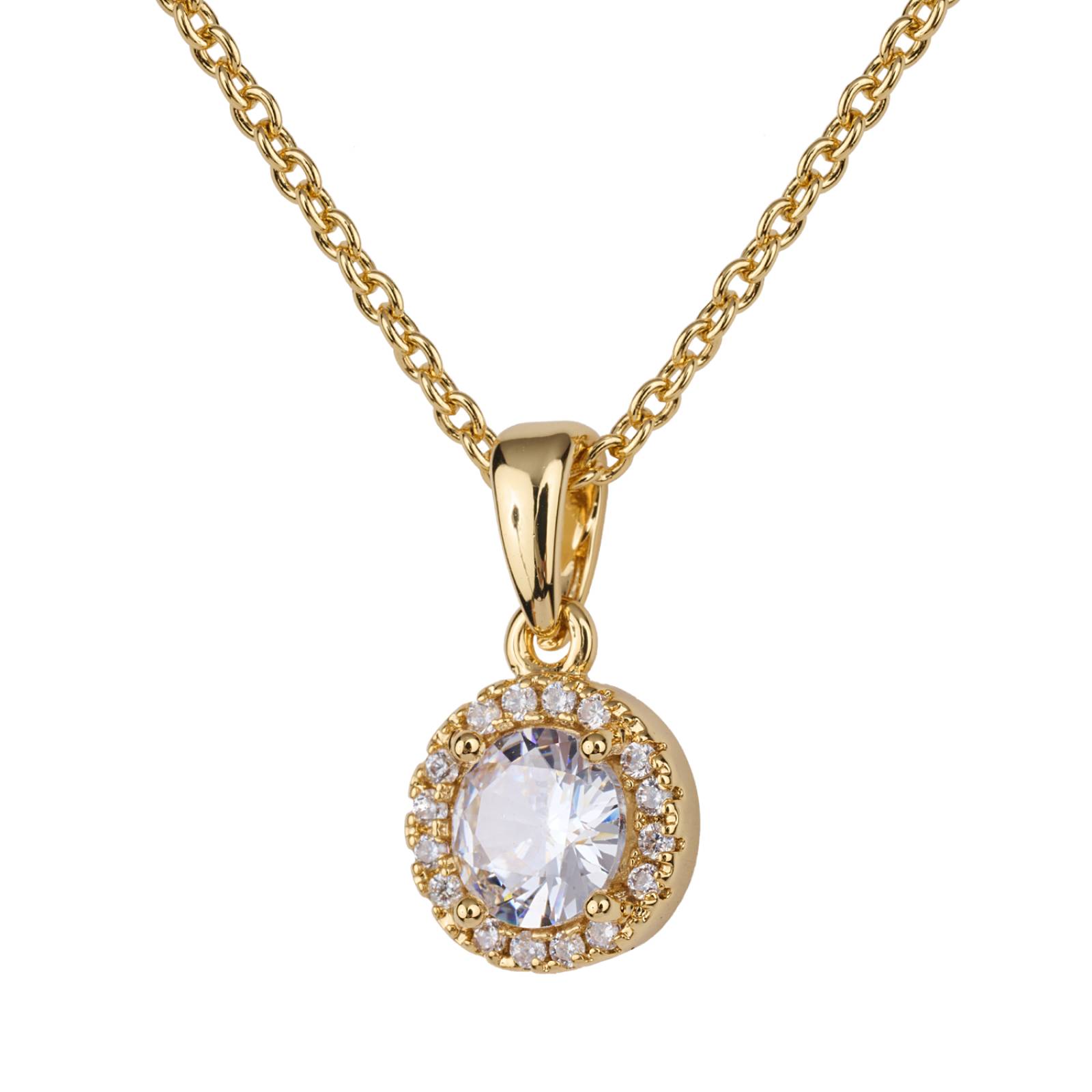 LuckyLy Set de Joyería para Mujer Oro 14k con Zirconia Cúbica, Juego de Collar y Aretes Mujer, Modelo Judy UNITALLA