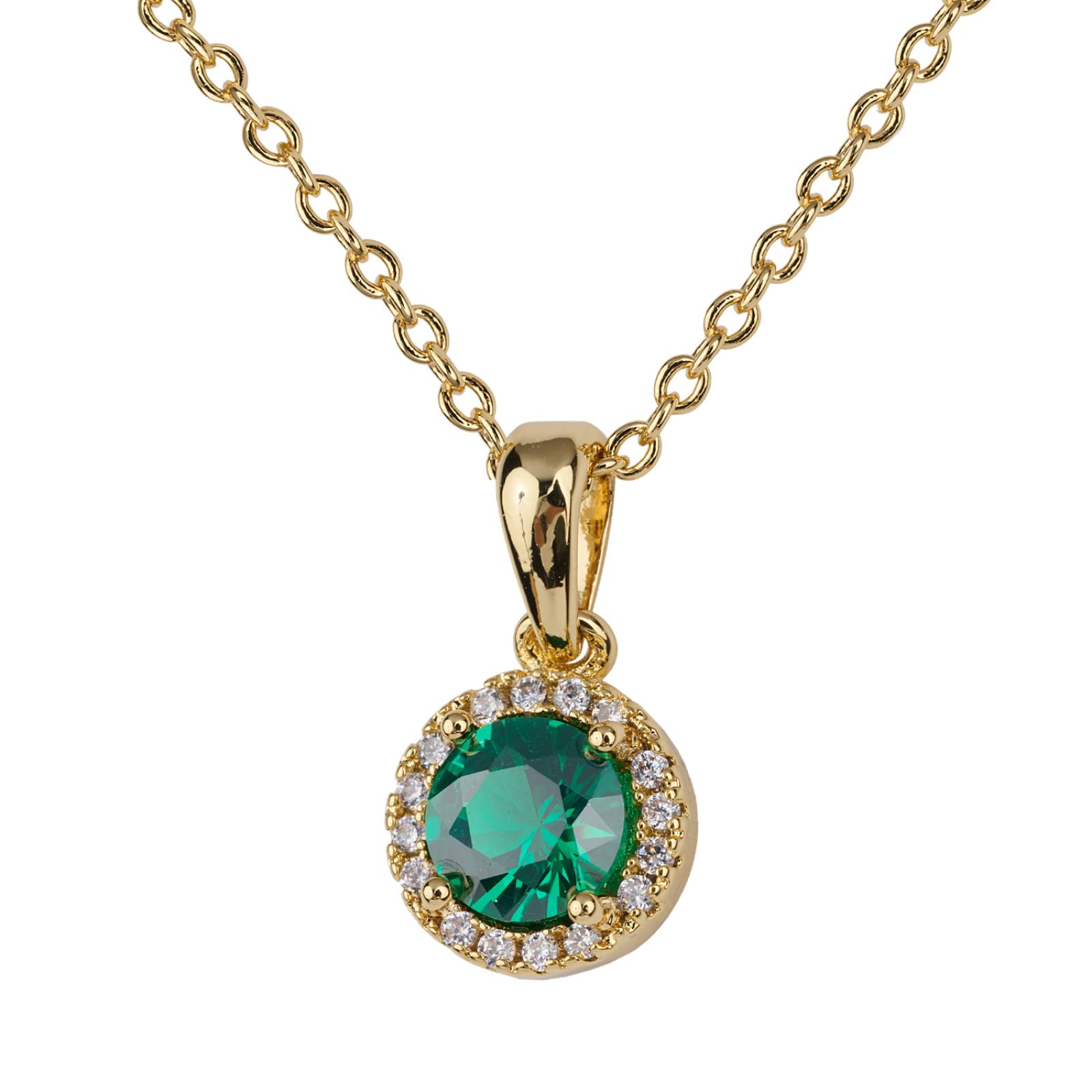 LuckyLy Set de Joyería para Mujer Oro 14k con Zirconia Cúbica, Juego de Collar y Aretes Mujer, Modelo Esmeralda UNITALLA