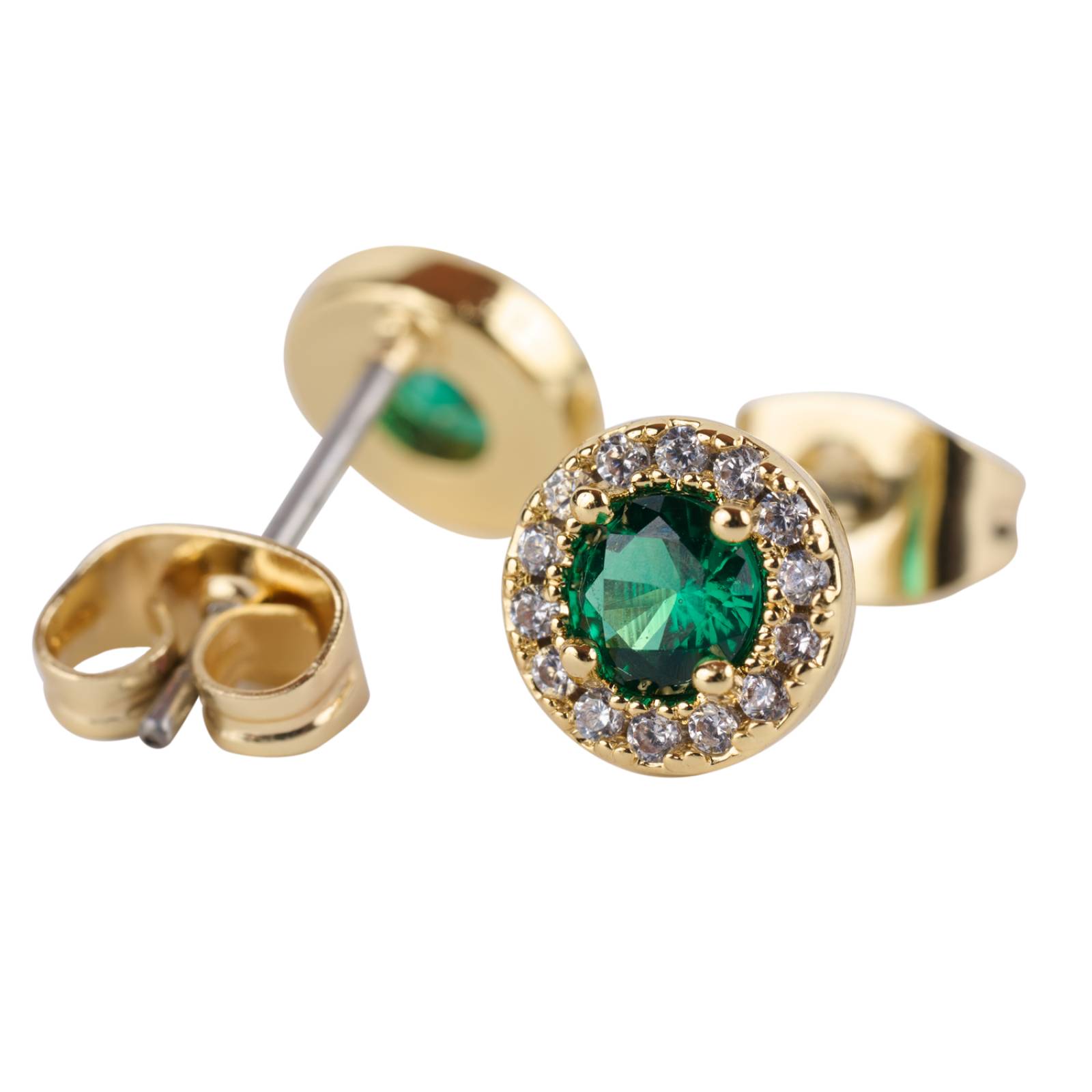 LuckyLy Set de Joyería para Mujer Oro 14k con Zirconia Cúbica, Juego de Collar y Aretes Mujer, Modelo Esmeralda UNITALLA
