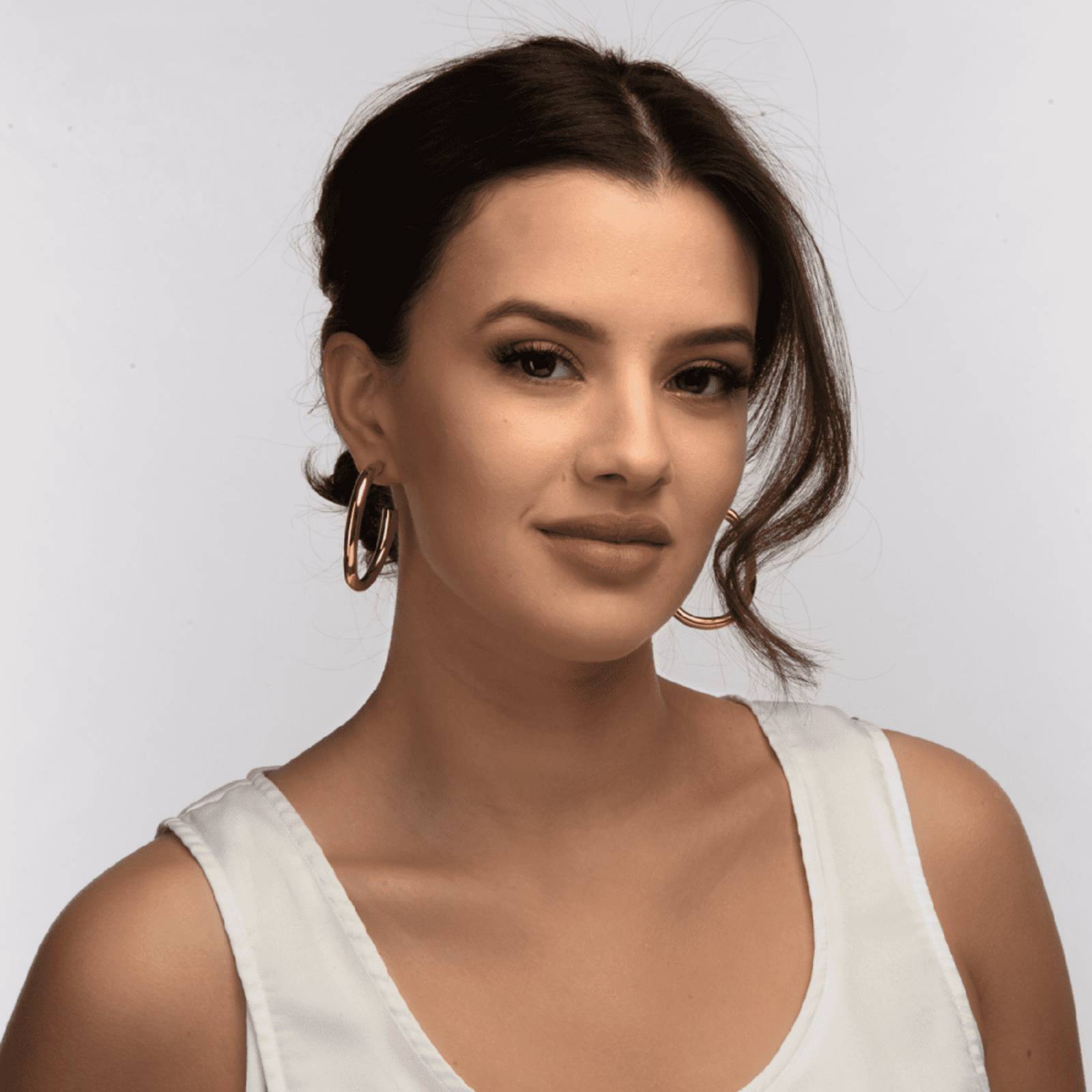 LuckyLy Aretes de Mujer Oro 18k, Arracadas de Acero Inoxidable con Baño de Oro 18k, Modelo Kendra UNITALLA