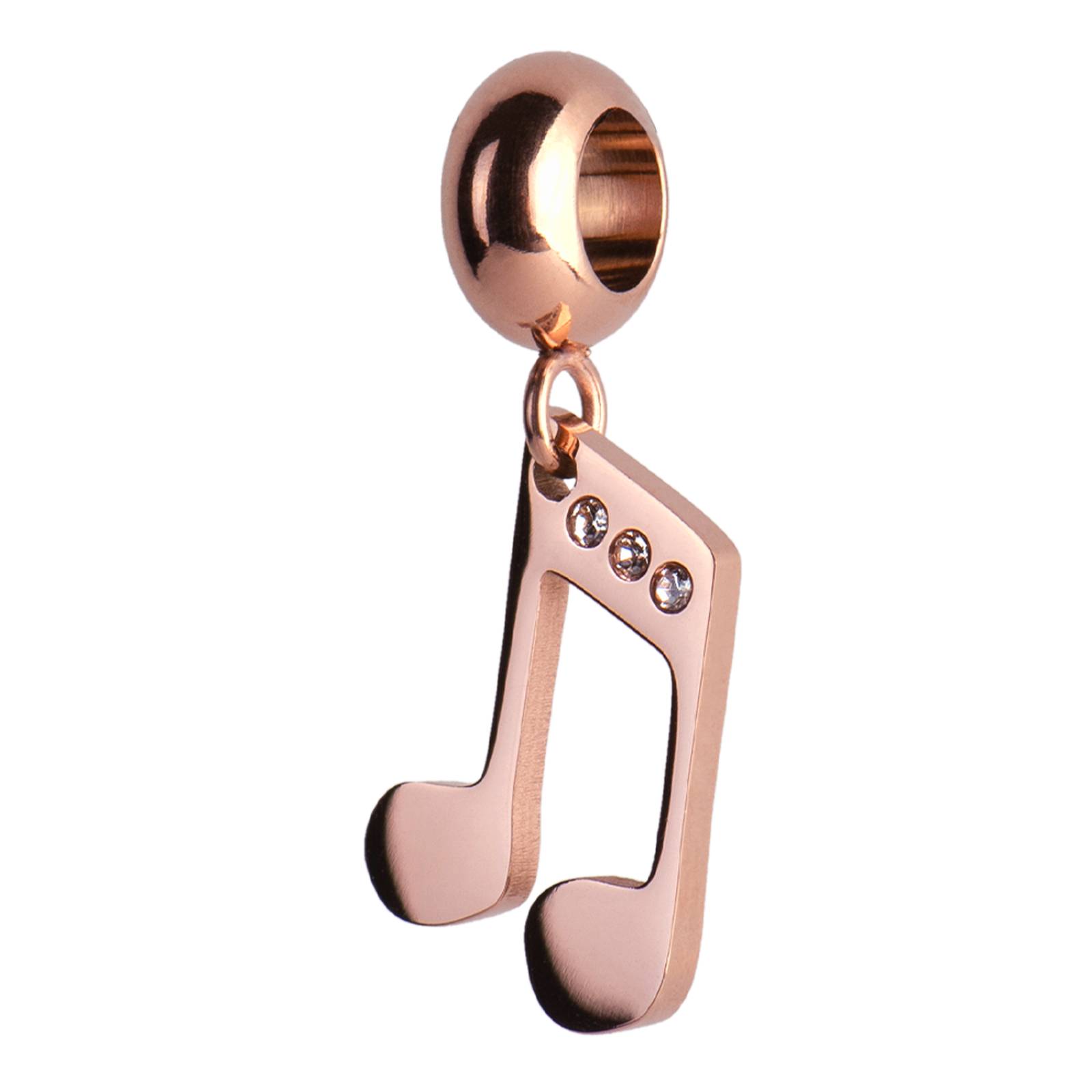 LuckyLy Charms para Pulseras de Mujer, Dije de Nota Musical, Acero Inoxidable Color Nota Musical - Oro Rosa UNITALLA