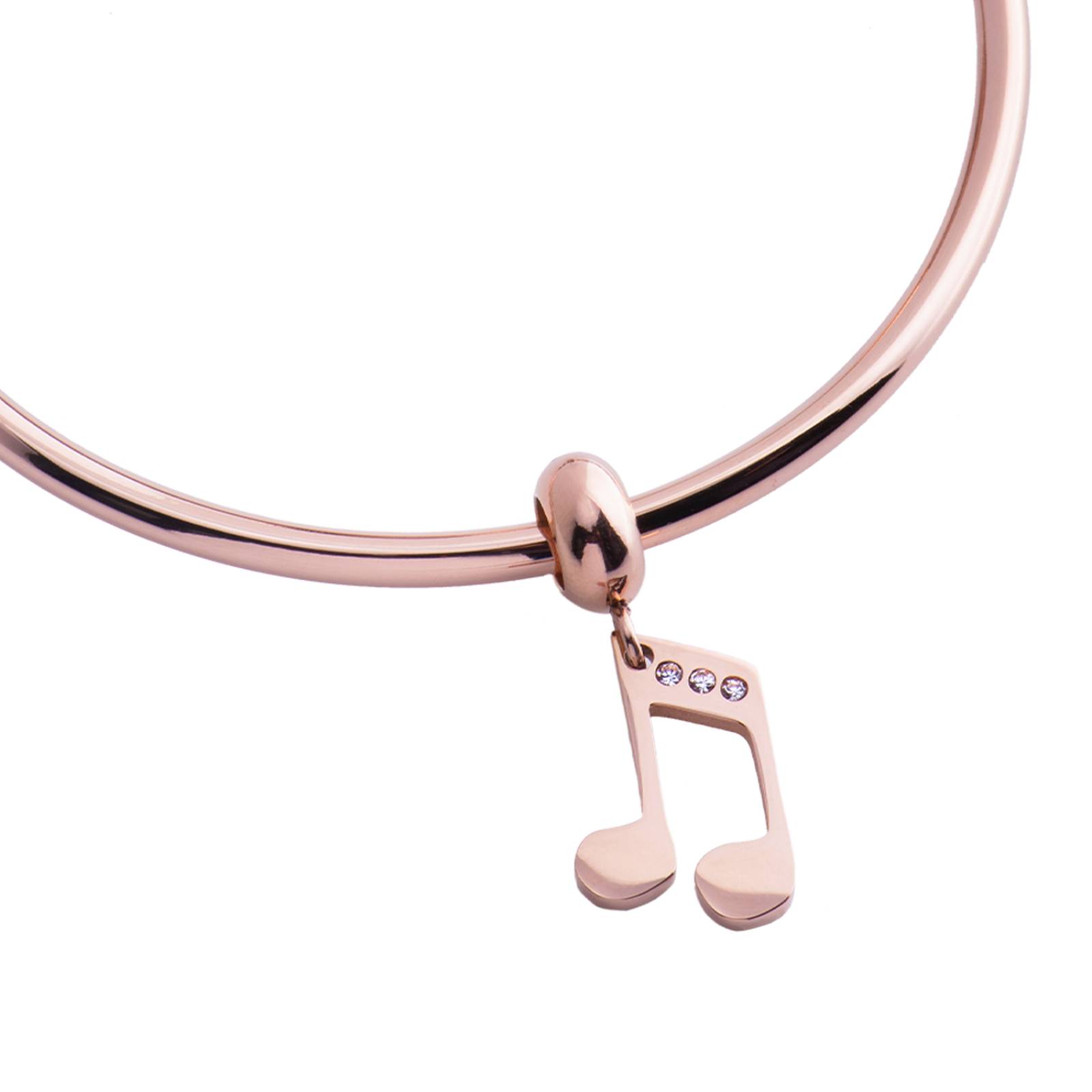 LuckyLy Charms para Pulseras de Mujer, Dije de Nota Musical, Acero Inoxidable Color Nota Musical - Oro Rosa UNITALLA