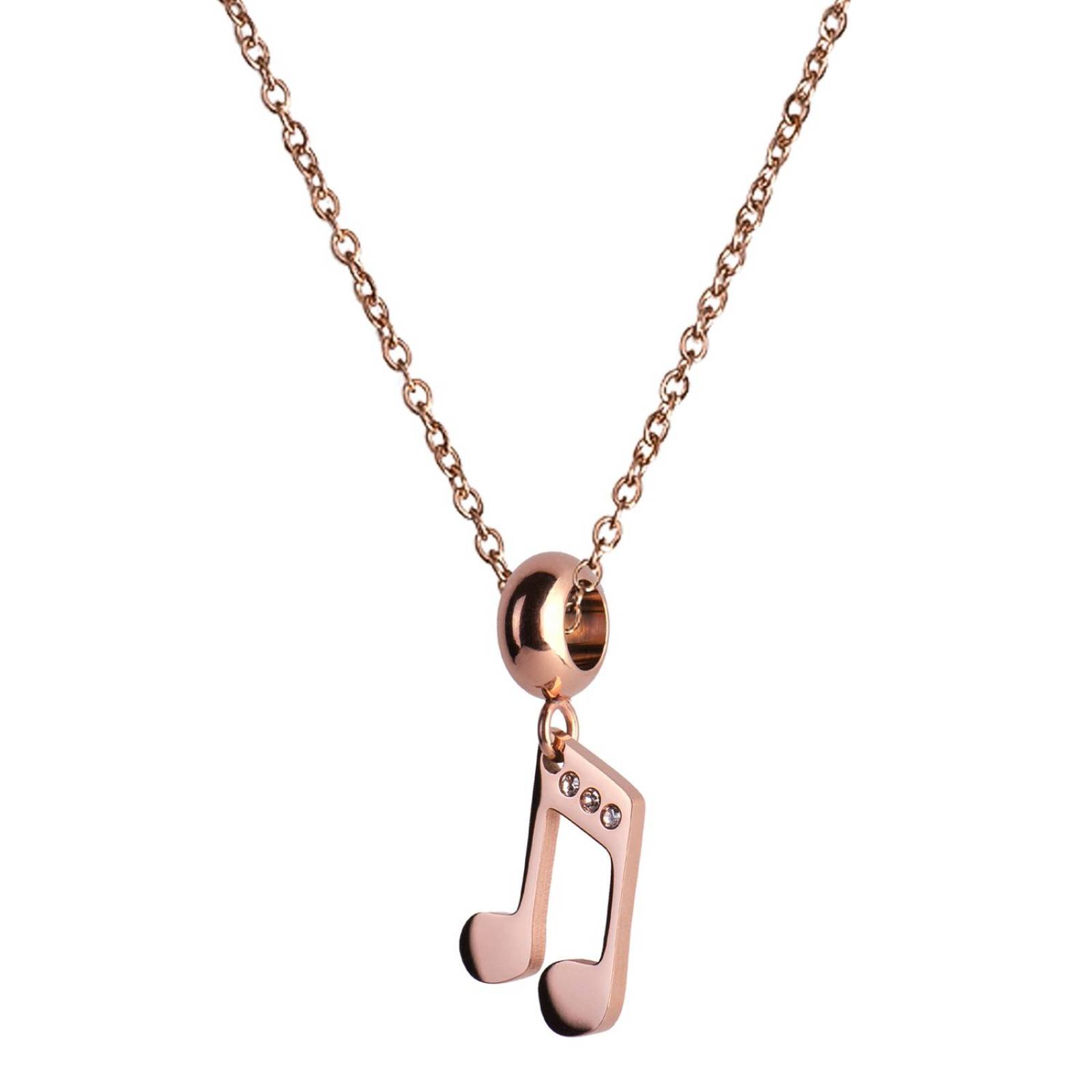 LuckyLy Charms para Pulseras de Mujer, Dije de Nota Musical, Acero Inoxidable Color Nota Musical - Oro Rosa UNITALLA