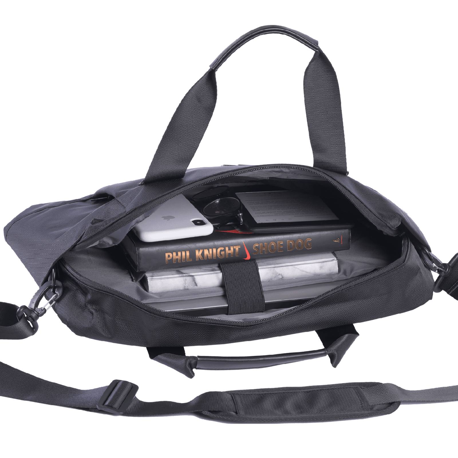 LUCKMAN Portafolio para Hombre tipo Maletín Ejecutivo, Funda y Mochila para Laptop hasta 15.6 Pulgadas, Dante, Negro 