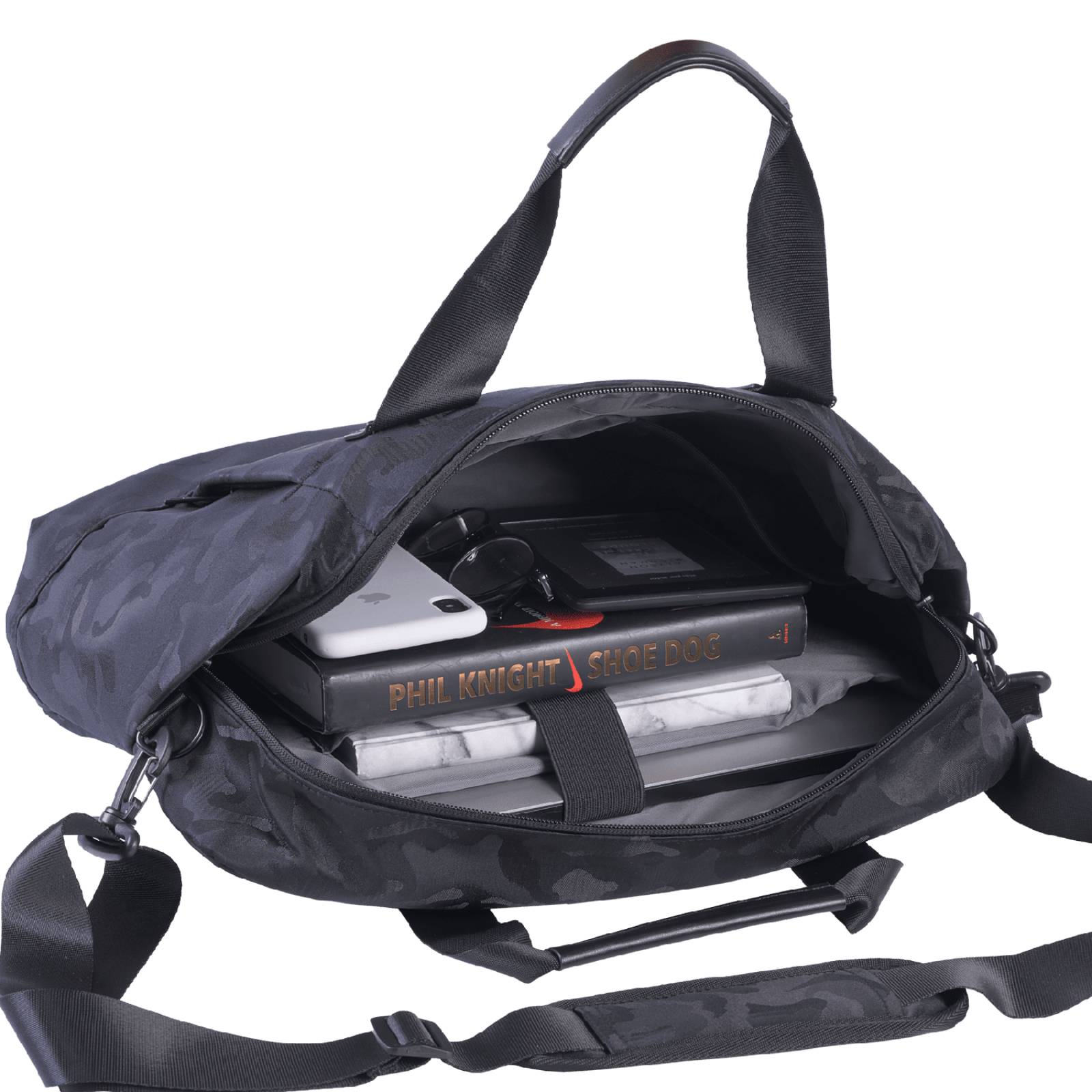 LUCKMAN Portafolio para Hombre tipo Maletín Ejecutivo, Funda y Mochila para Laptop hasta 15.6 Pulgadas, Dante, Negro 