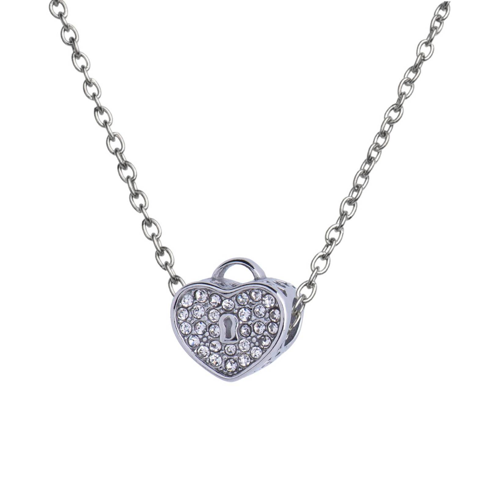 LuckyLy Charms para Pulseras de Mujer, Dije de Corazón Candado, Acero Inoxidable Color Corazón Candado - Plata UNITALLA