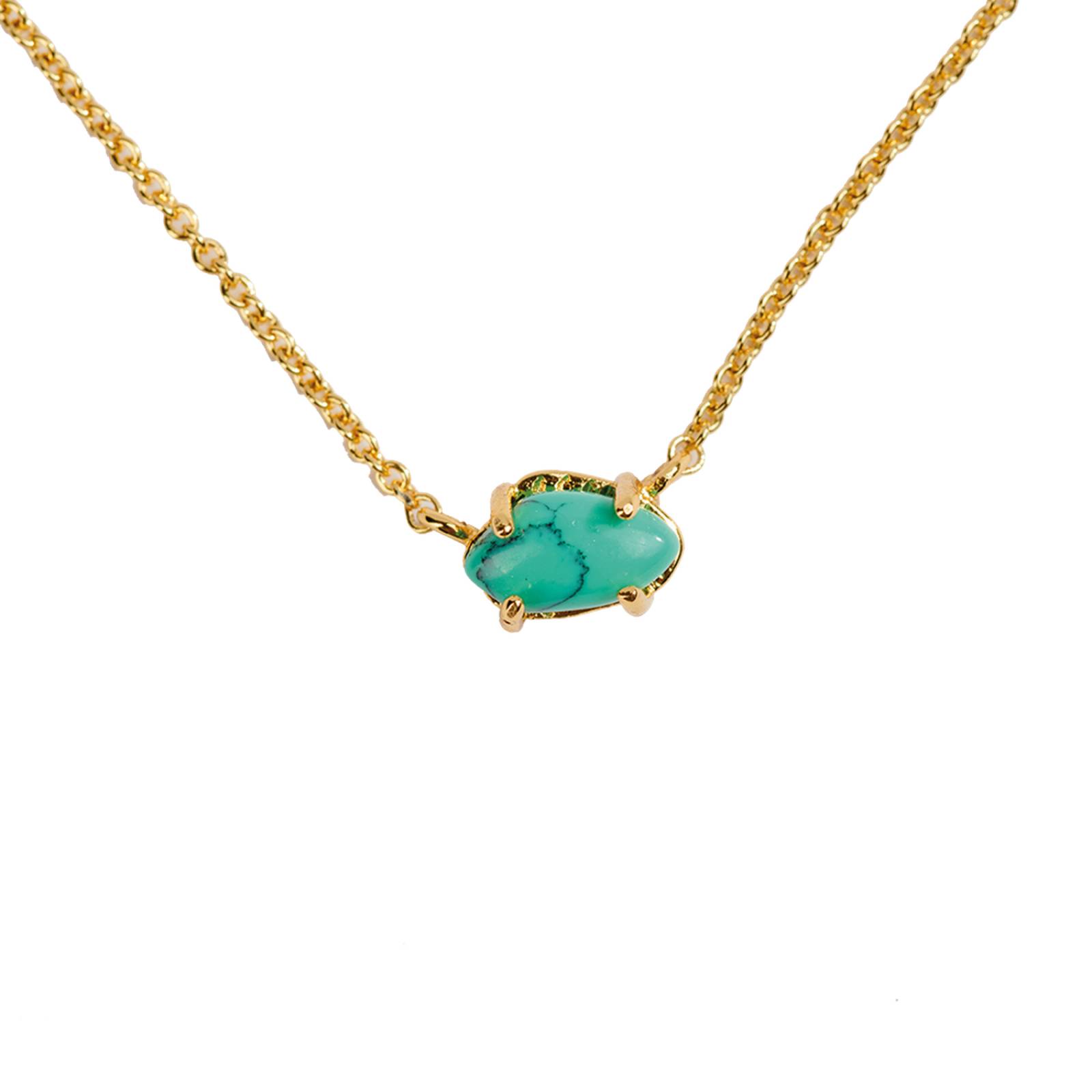 LuckyLy Set Juego de Joyería para Mujer con Turquesa, Collar, Aretes y Brazalete con Baño de Turquesa con Oro UNITALLA