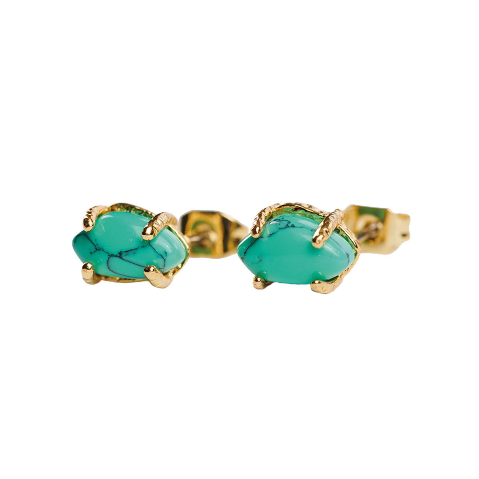 LuckyLy Set Juego de Joyería para Mujer con Turquesa, Collar, Aretes y Brazalete con Baño de Turquesa con Oro UNITALLA