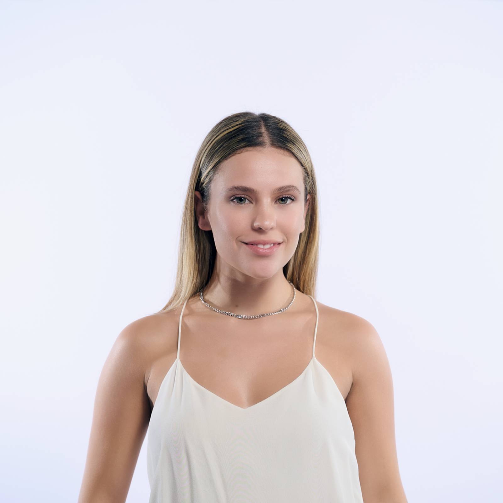 LuckyLy Cadena con Zirconia Cúbica tipo Cubana, Collar Mujer de Acero Inoxidable con Baño de Oro 14k, Plata UNITALLA