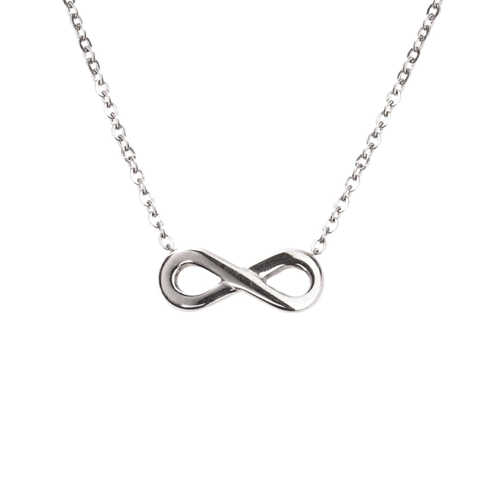 LuckyLy Set Juego de Joyería para Mujer Infinito, Aretes y Collar de Acero Inoxidable con Baño Oro Rosa Plata UNITALLA