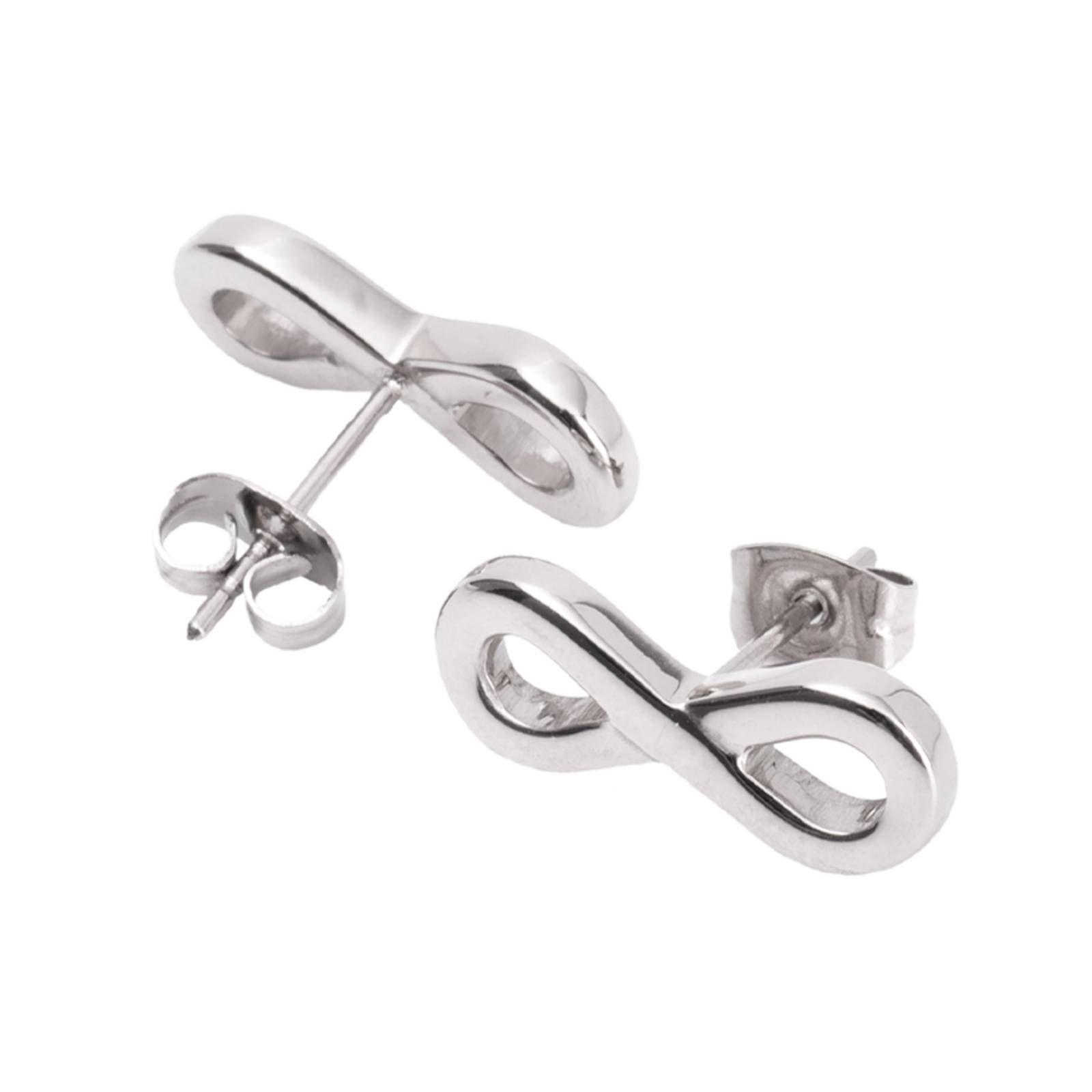 LuckyLy Set Juego de Joyería para Mujer Infinito, Aretes y Collar de Acero Inoxidable con Baño Oro Rosa Plata UNITALLA
