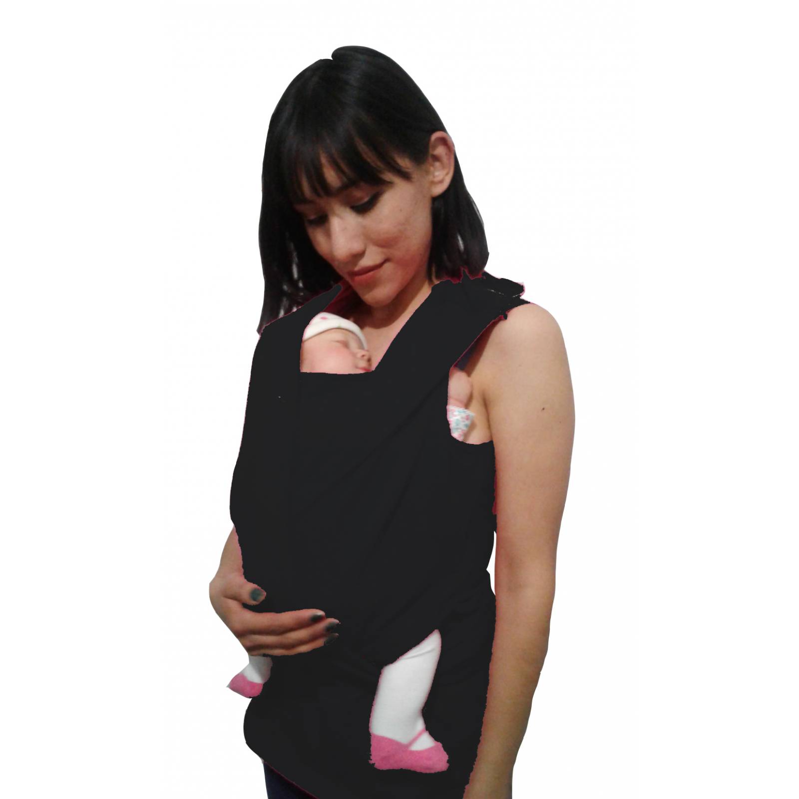 BLUSA CANGURO TIPO FULAR PARA RECIÃ‰N NACIDO NEGRO, PIEL CON PIEL, TERAPIA DE APEGO O MAMÃ CANGURO.