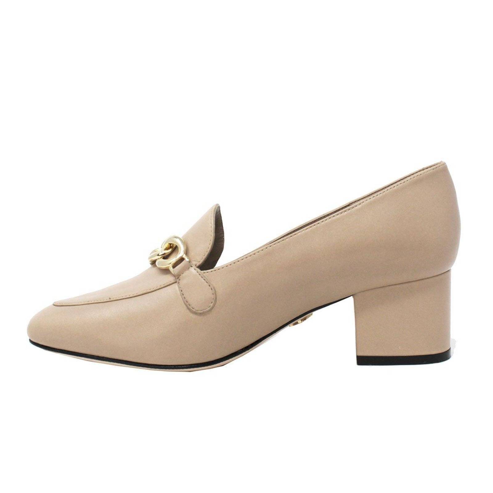 KALI 40 - Beige Regina Romero Zapato Zapatilla Tacon Bajo para Dama en Piel