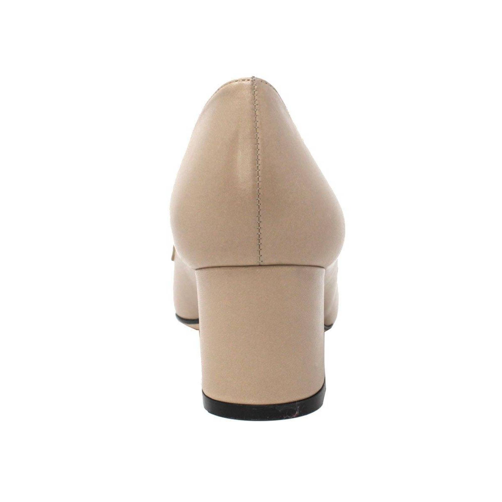KALI 40 - Beige Regina Romero Zapato Zapatilla Tacon Bajo para Dama en Piel