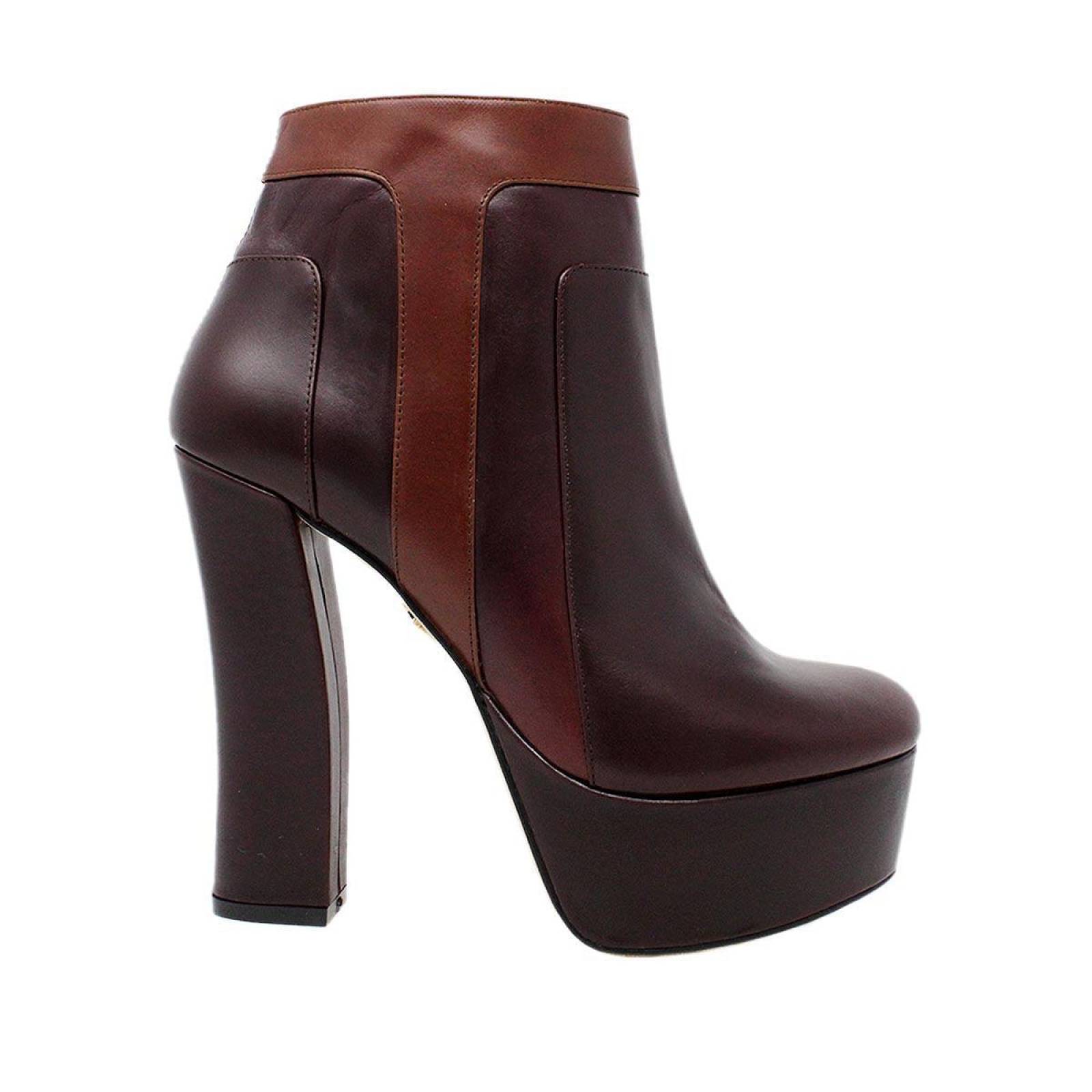 JULIA 135 - Cafe Regina Romero Zapato Bota Plataforma Tacon Alto para Dama en Piel 