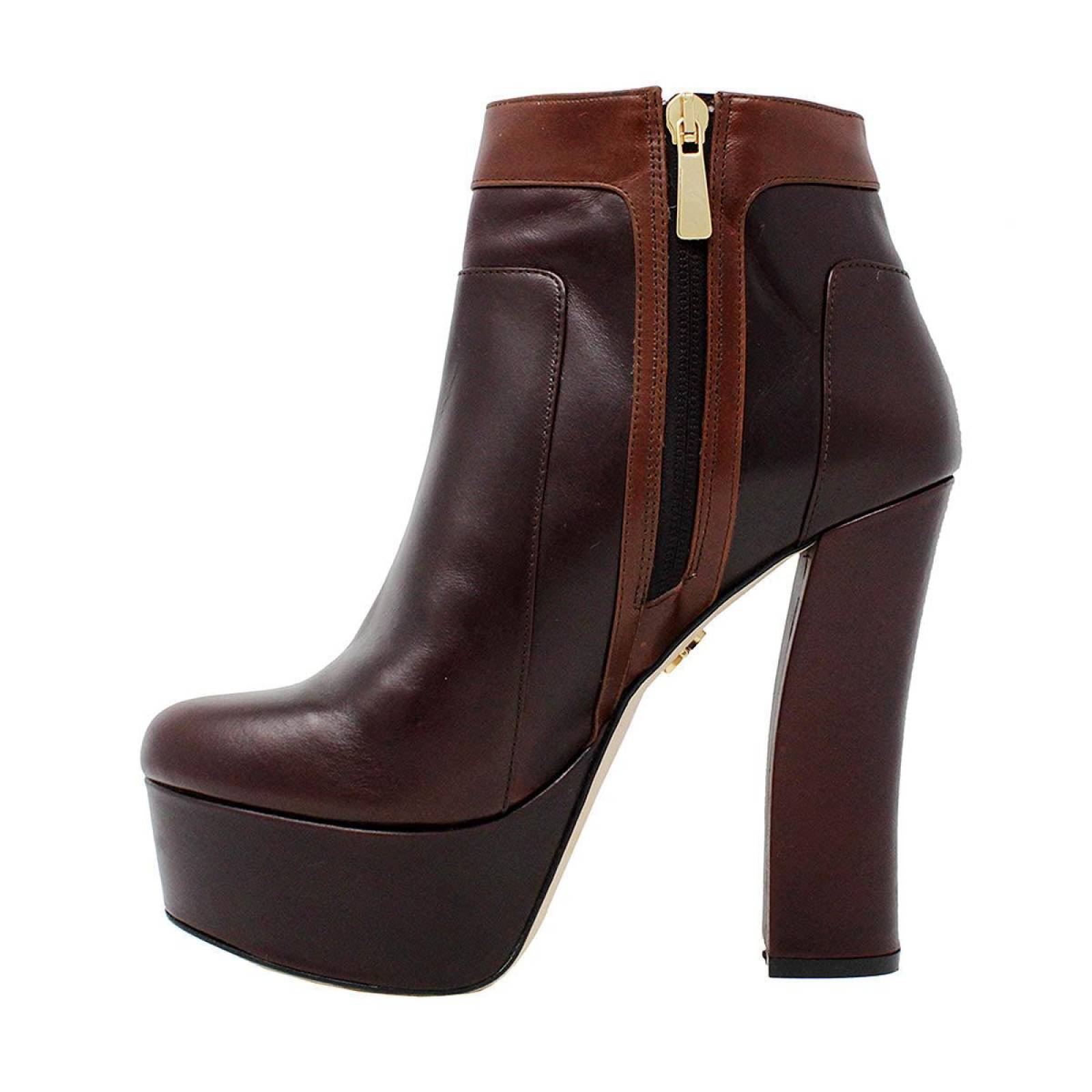 JULIA 135 - Cafe Regina Romero Zapato Bota Plataforma Tacon Alto para Dama en Piel 