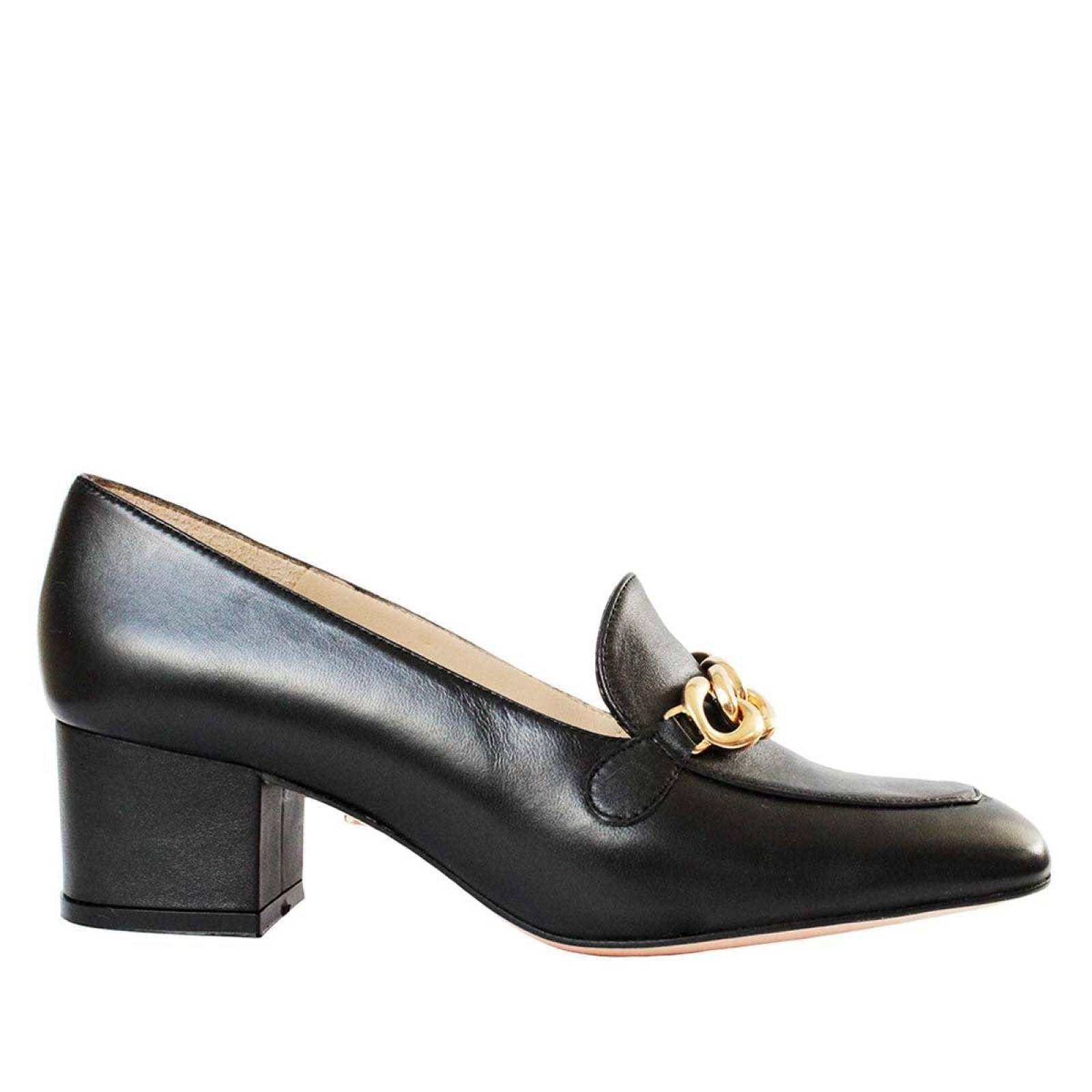 KALI 40 - Negro Regina Romero Zapato Zapatilla Tacon Bajo para Dama en Piel 