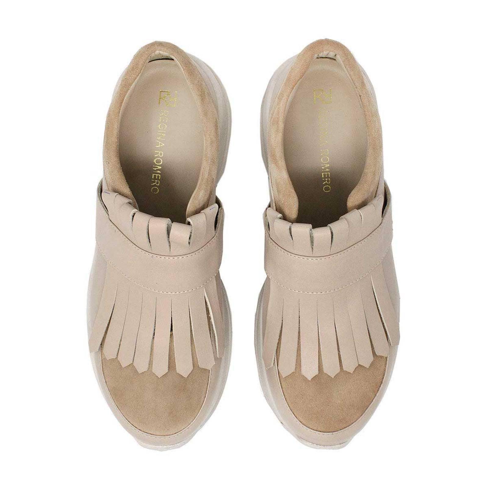 KENDALL 75 - Beige Regina Romero Zapato Tenis Urbano Sport para Dama en Piel