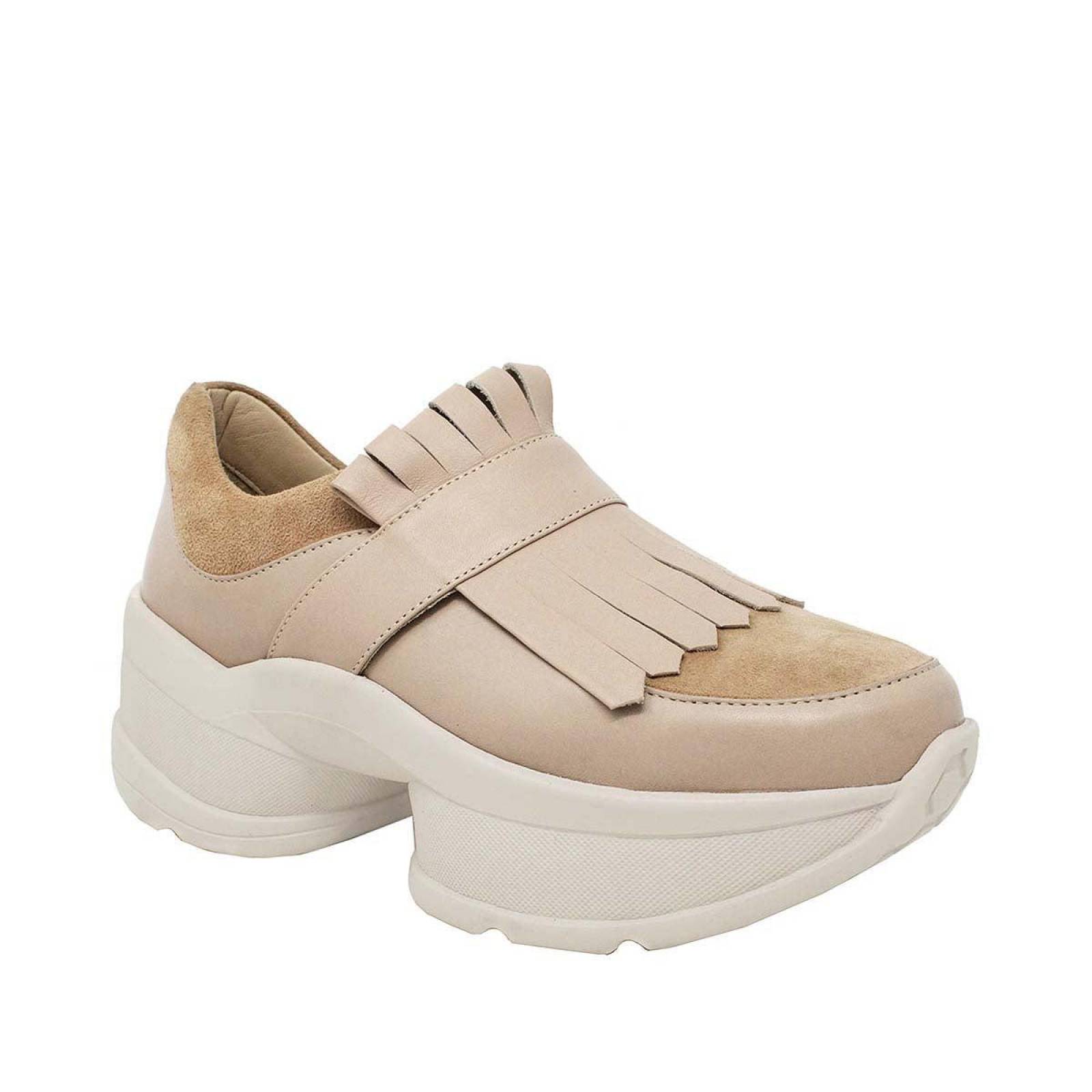 KENDALL 75 - Beige Regina Romero Zapato Tenis Urbano Sport para Dama en Piel