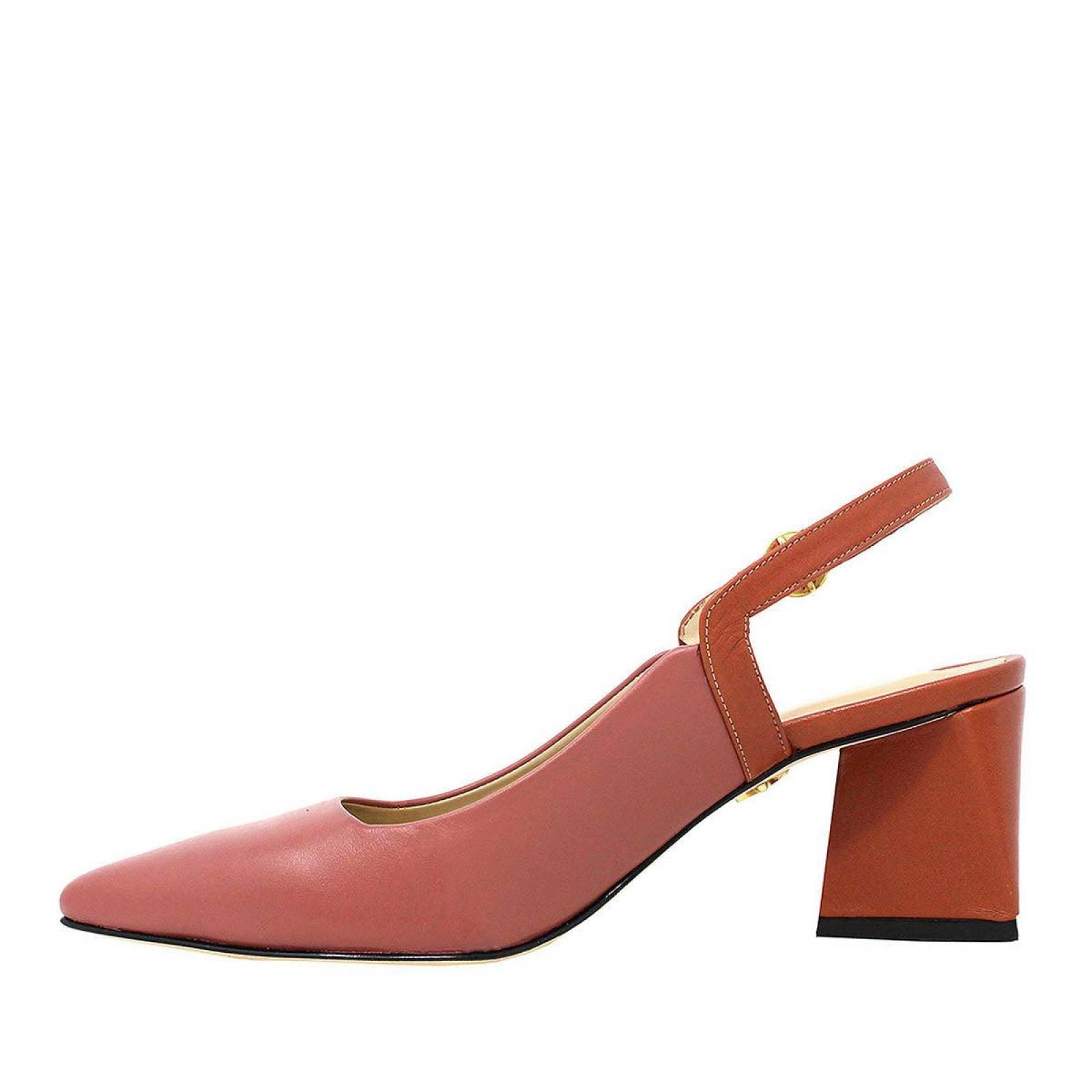 LARA 50 - Mix Rose Regina Romero Zapato Zapatilla Tacon Bajo para Dama en Piel 