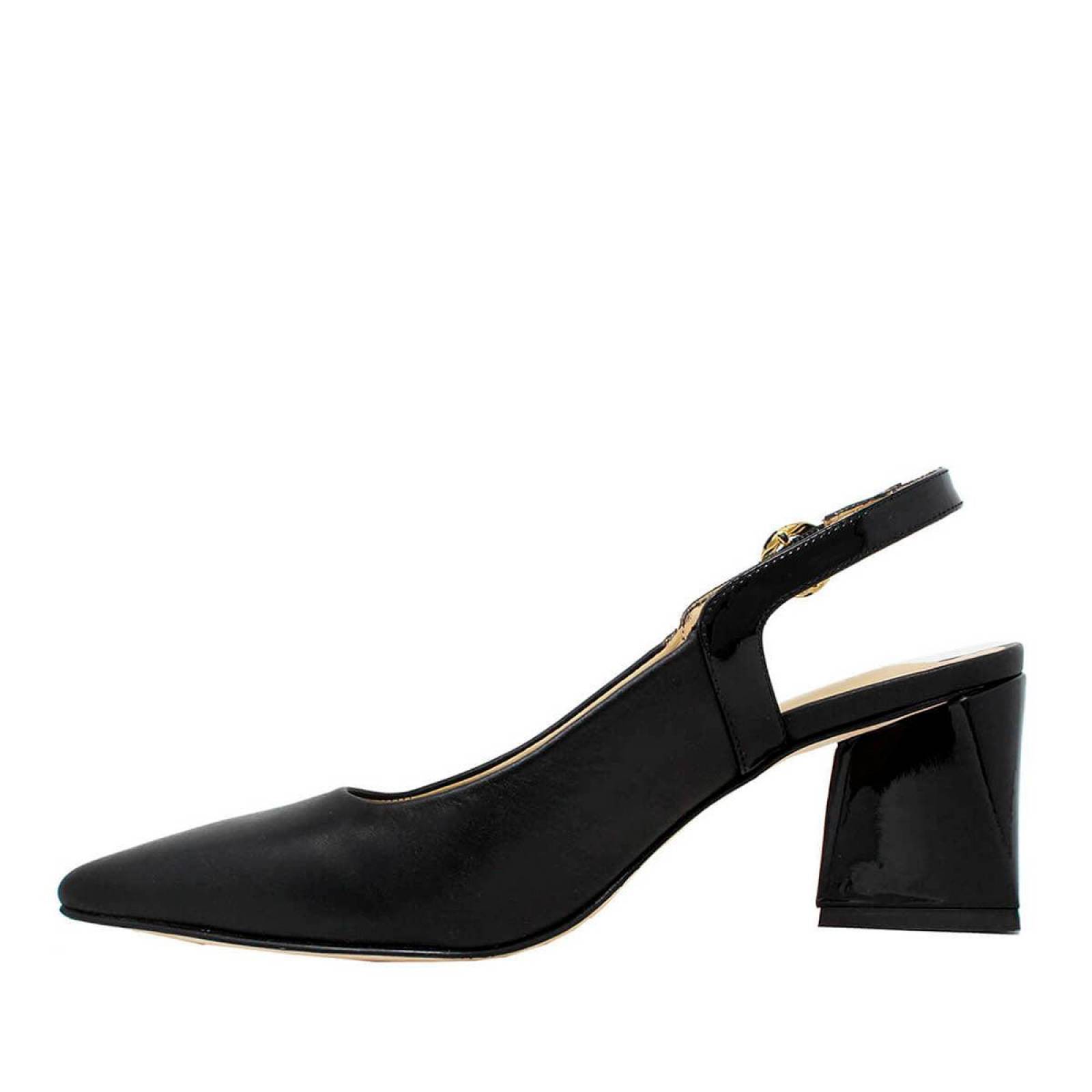 LARA 50 - Negro Regina Romero Zapato Zapatilla Tacon Bajo para Dama en Piel 