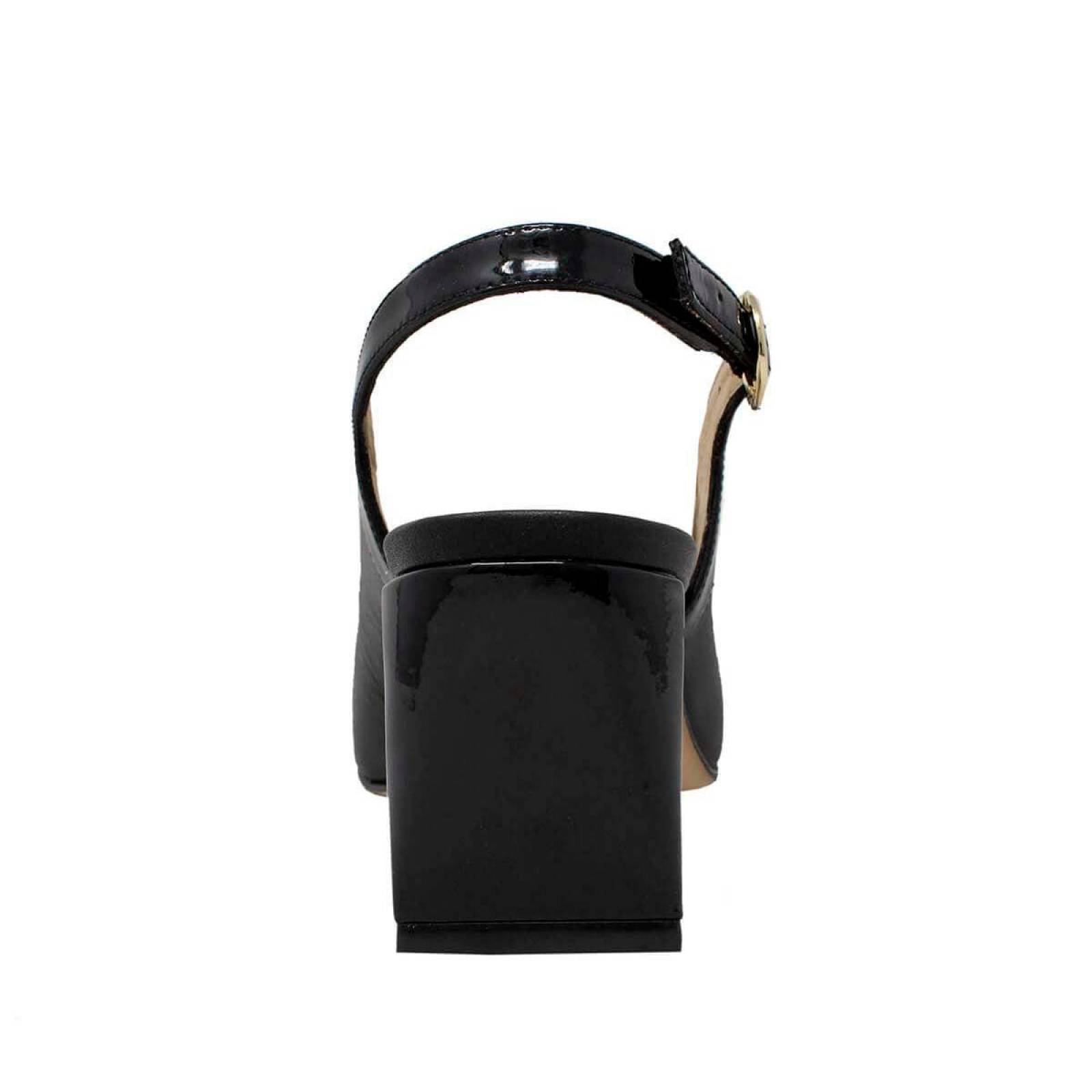 LARA 50 - Negro Regina Romero Zapato Zapatilla Tacon Bajo para Dama en Piel 