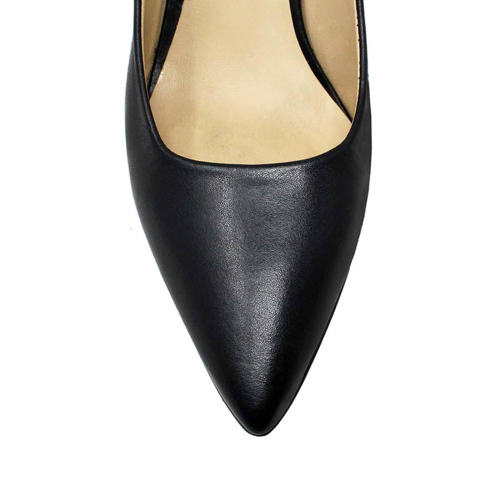 LARA 50 - Negro Regina Romero Zapato Zapatilla Tacon Bajo para Dama en Piel 