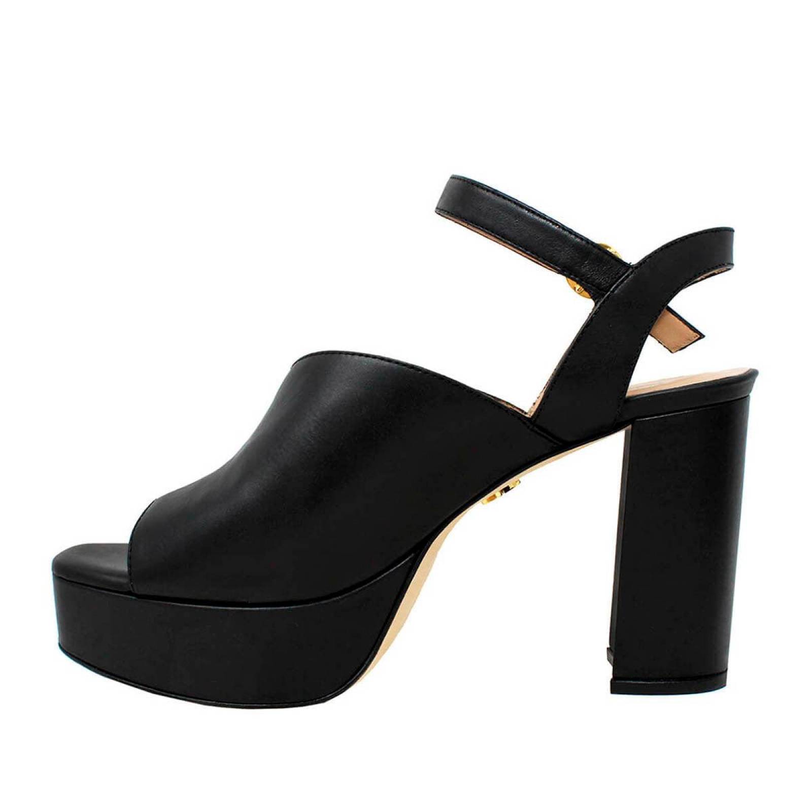 LETICIA 95 - Negro Regina Romero Zapato Sandalia Plataforma Tacon Alto para Dama en Piel 
