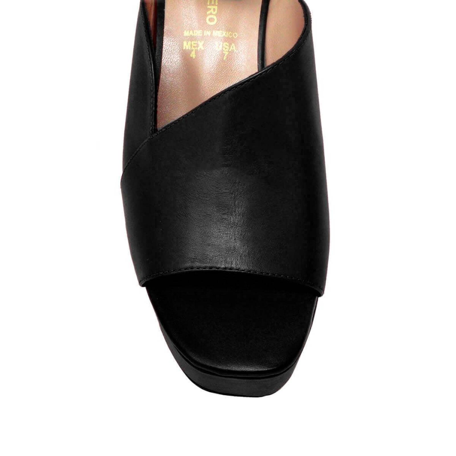 LETICIA 95 - Negro Regina Romero Zapato Sandalia Plataforma Tacon Alto para Dama en Piel 